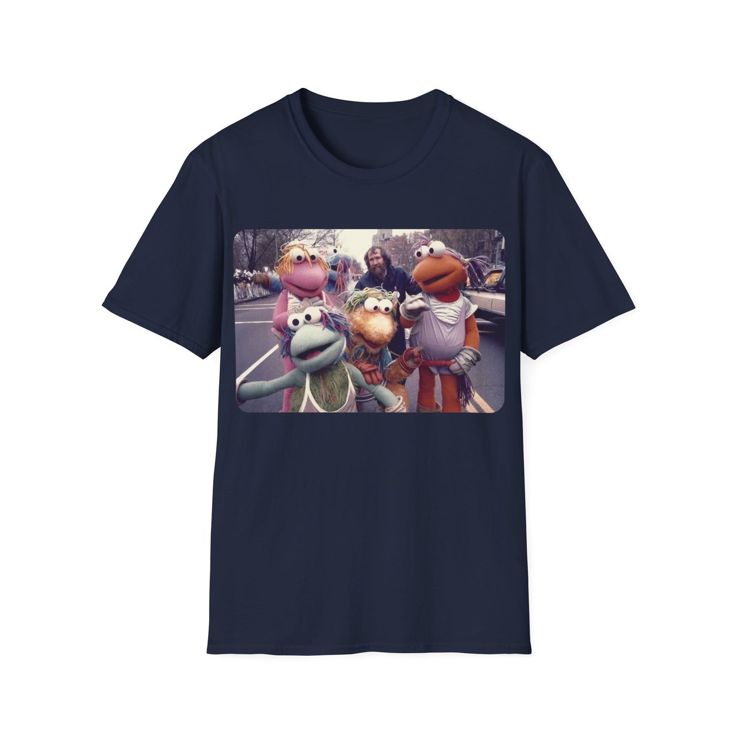 jim henson and the full-body fraggles at the 1984 macy's thanksgiving parade photo tshirt