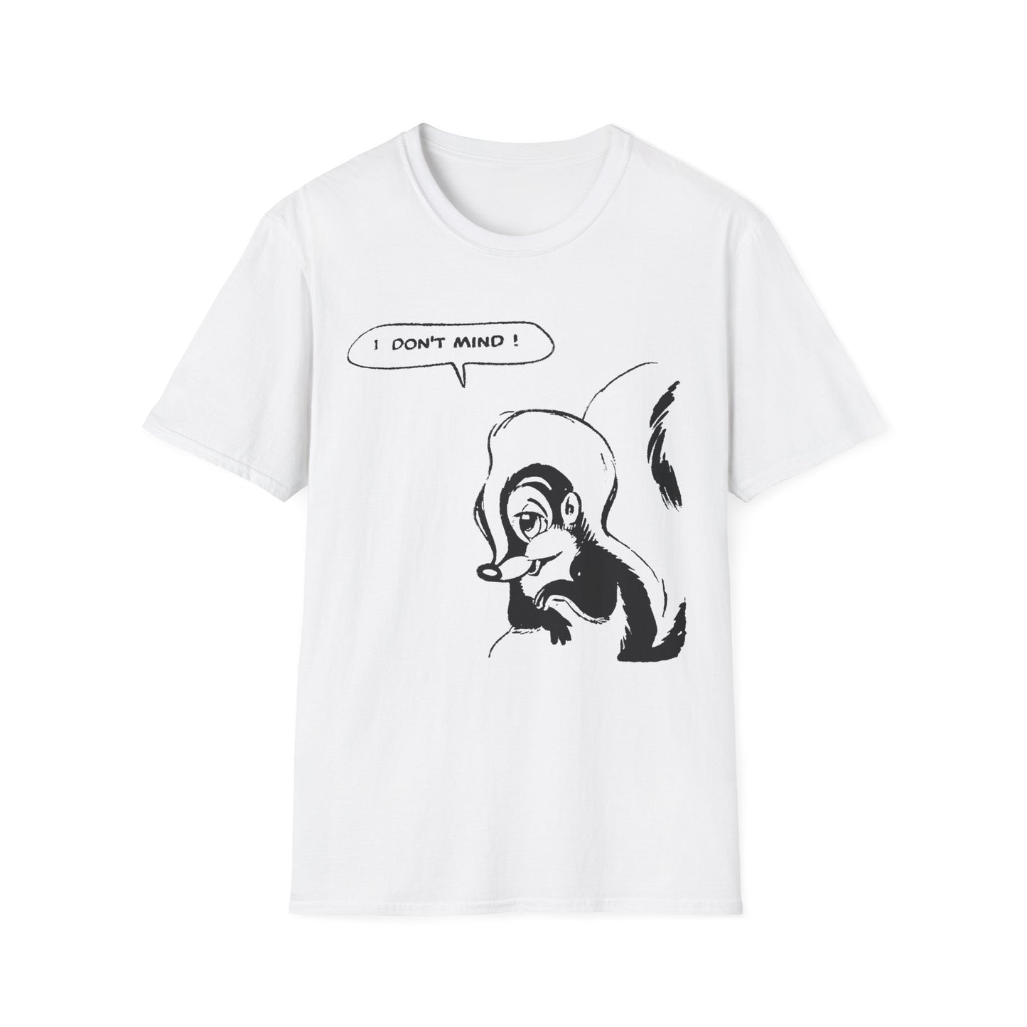 i don't mind cartoon skunk from old comic book tshirt