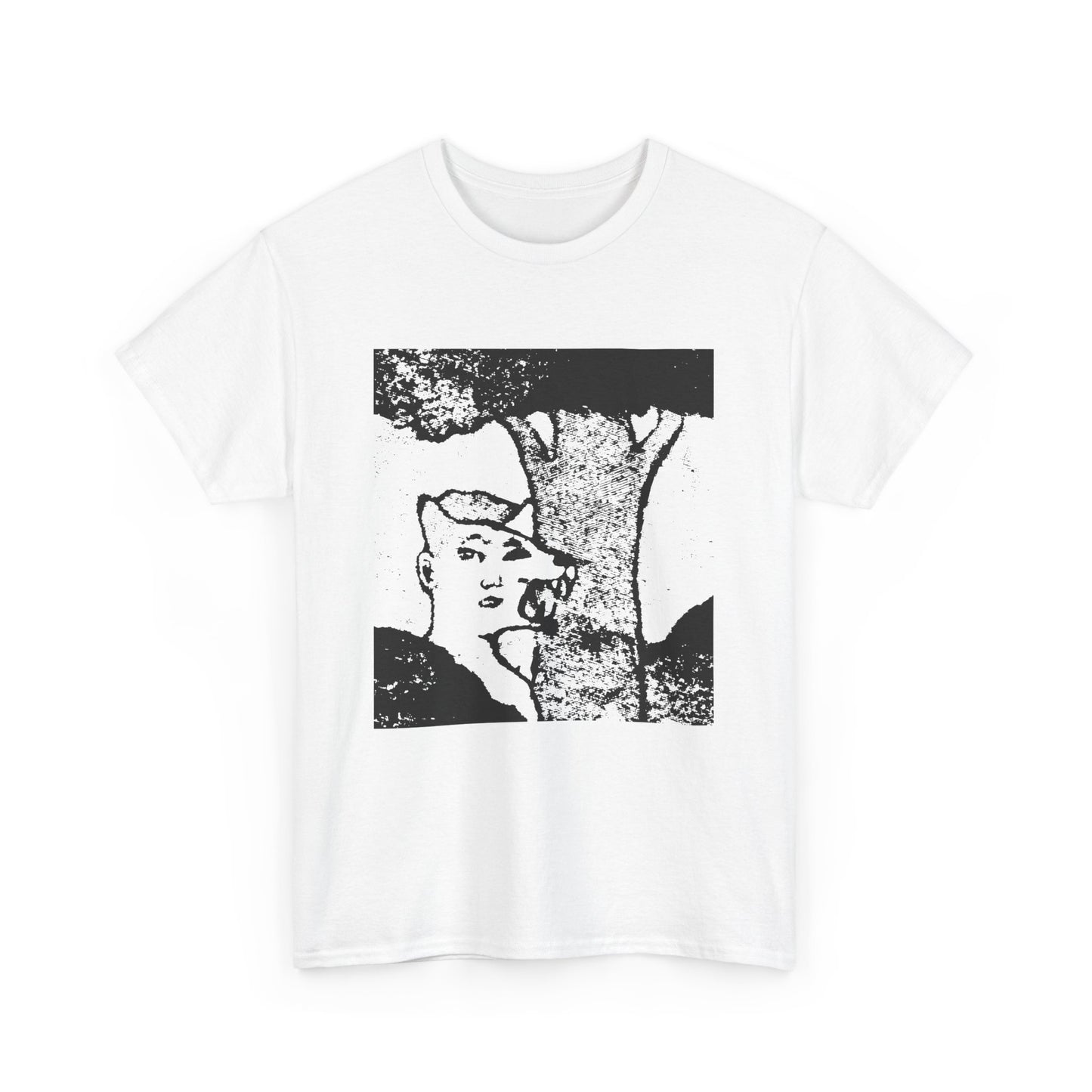 mid twentieth century the boy and the dog illusion artwork reproduction tshirt