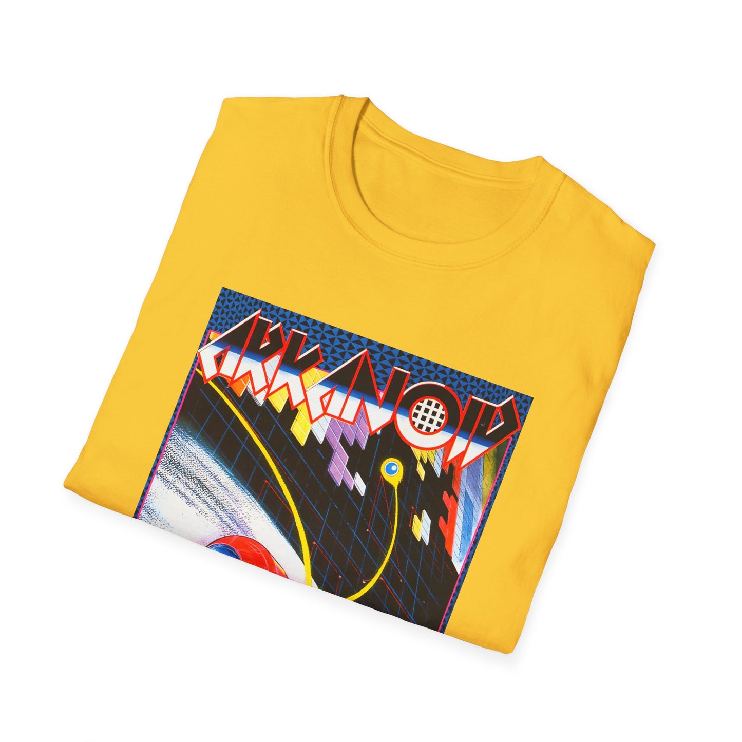 vintage reproduction video game tshirt 1986 arkanoid block breaking game tshirt