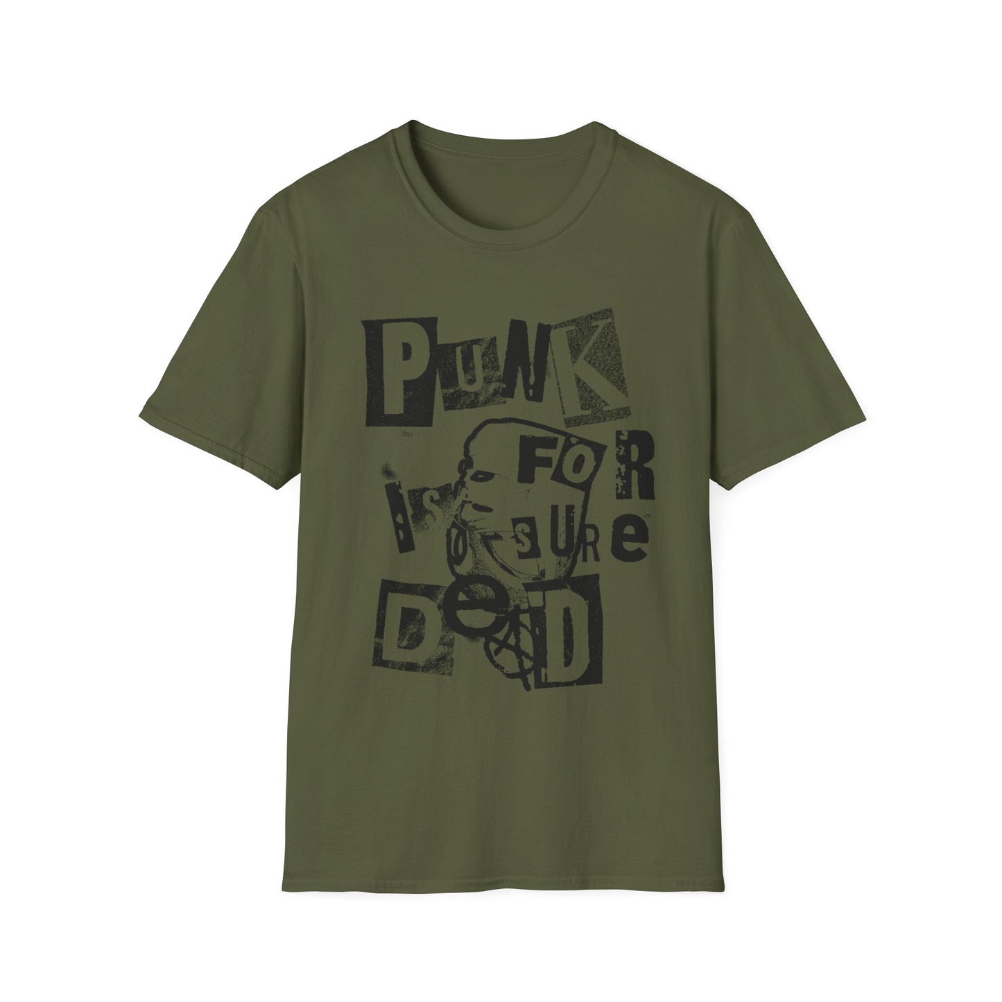 punk is for sure dead spray spaint style tshirt