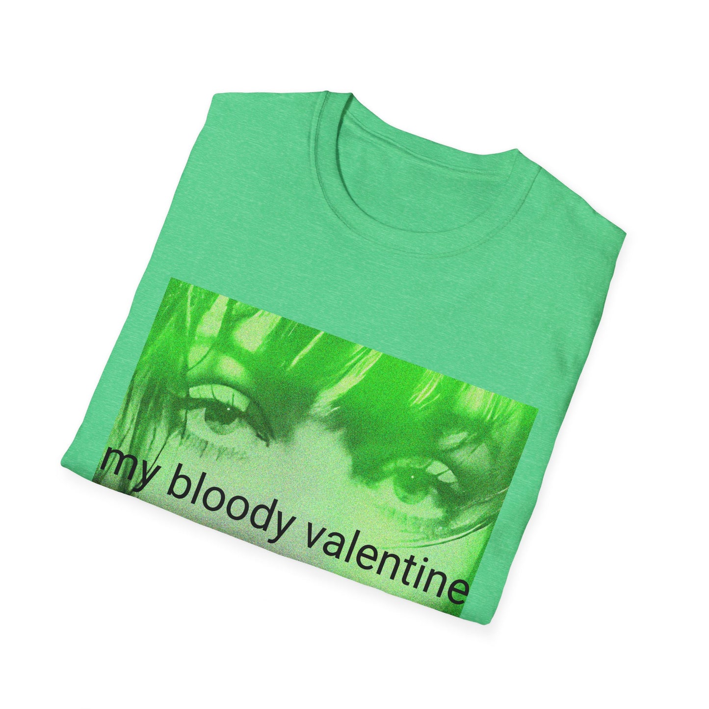 my bloody valentine belinda butcher close up in green tshirt