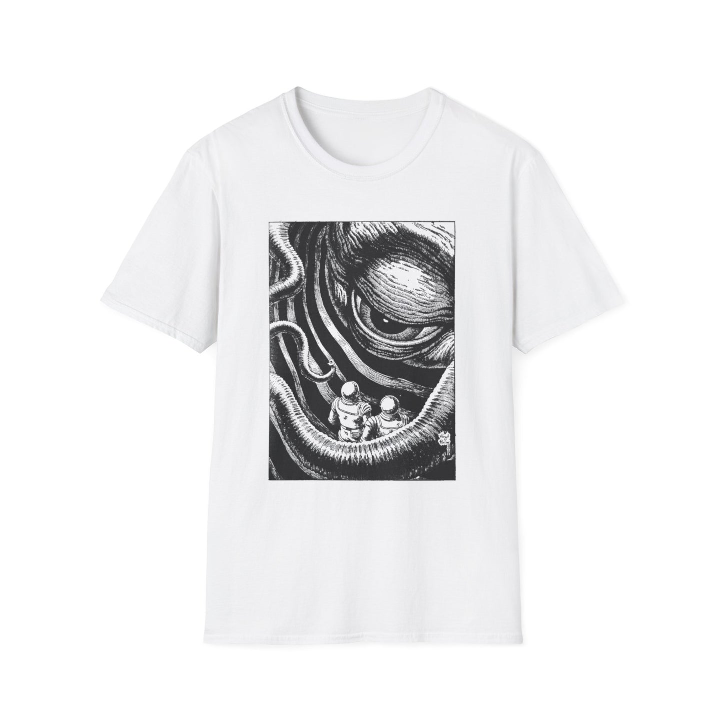 virgil finlay illustration on the edge of the galaxy tshirt