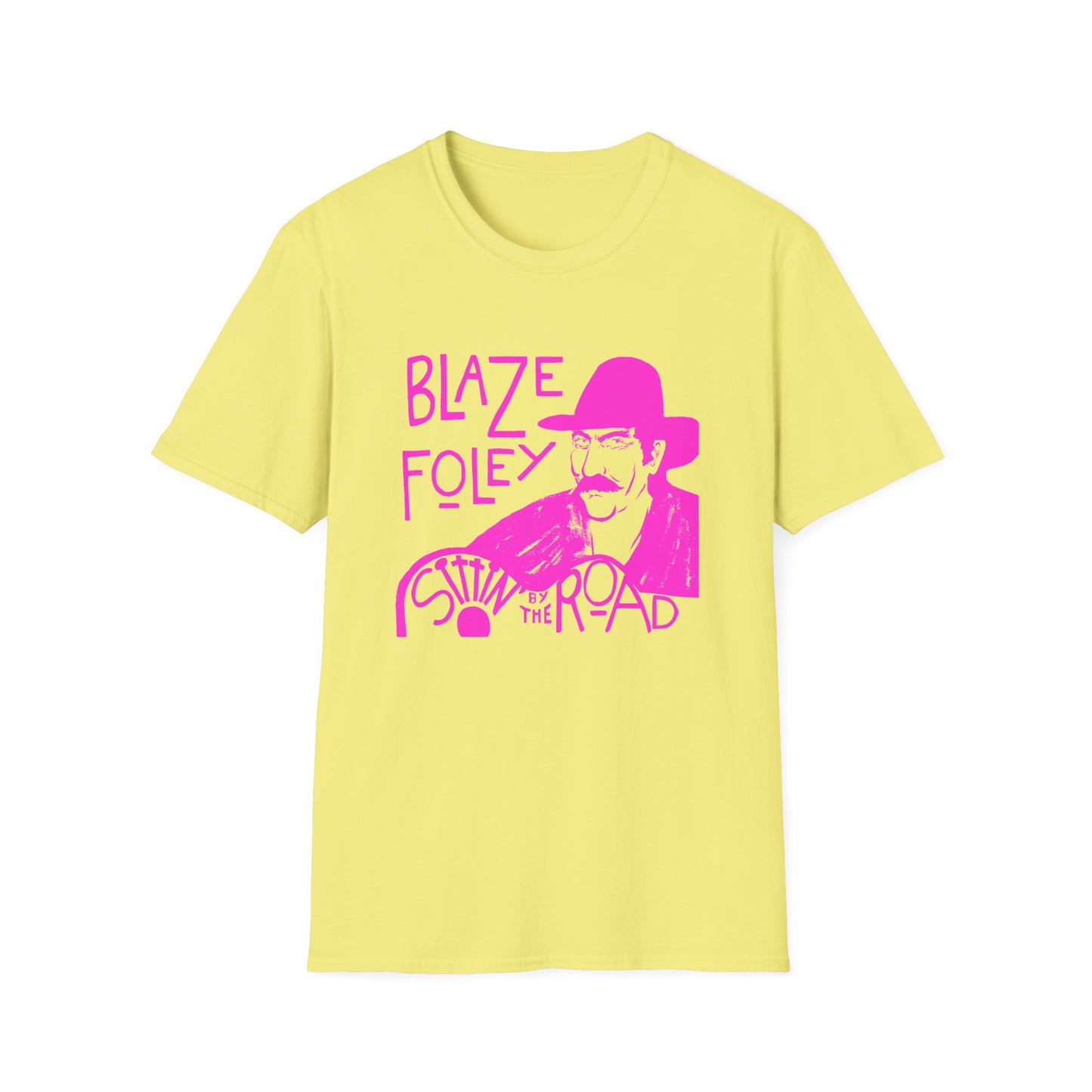 blaze foley sittin' by the road pink stencil fan art tshirt