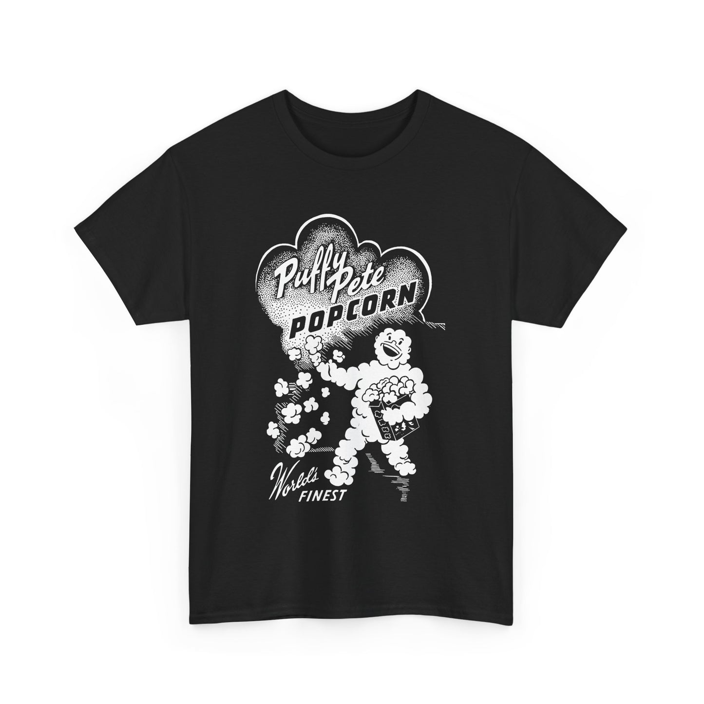 vintage puffy pete popcorn box logo tshirt
