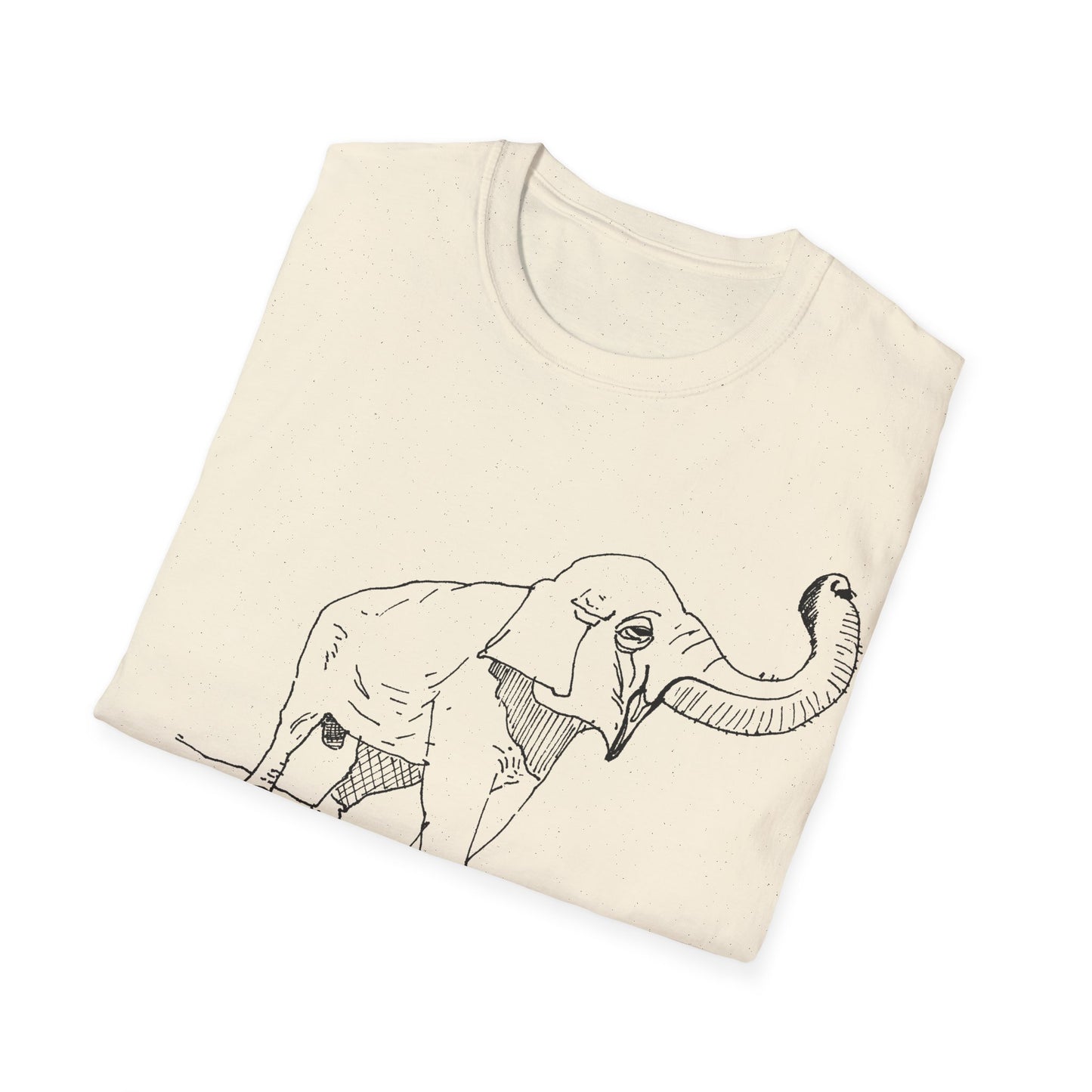 elephant kicks heroin habit original drawing tshirt. reference to xiguang the elephant