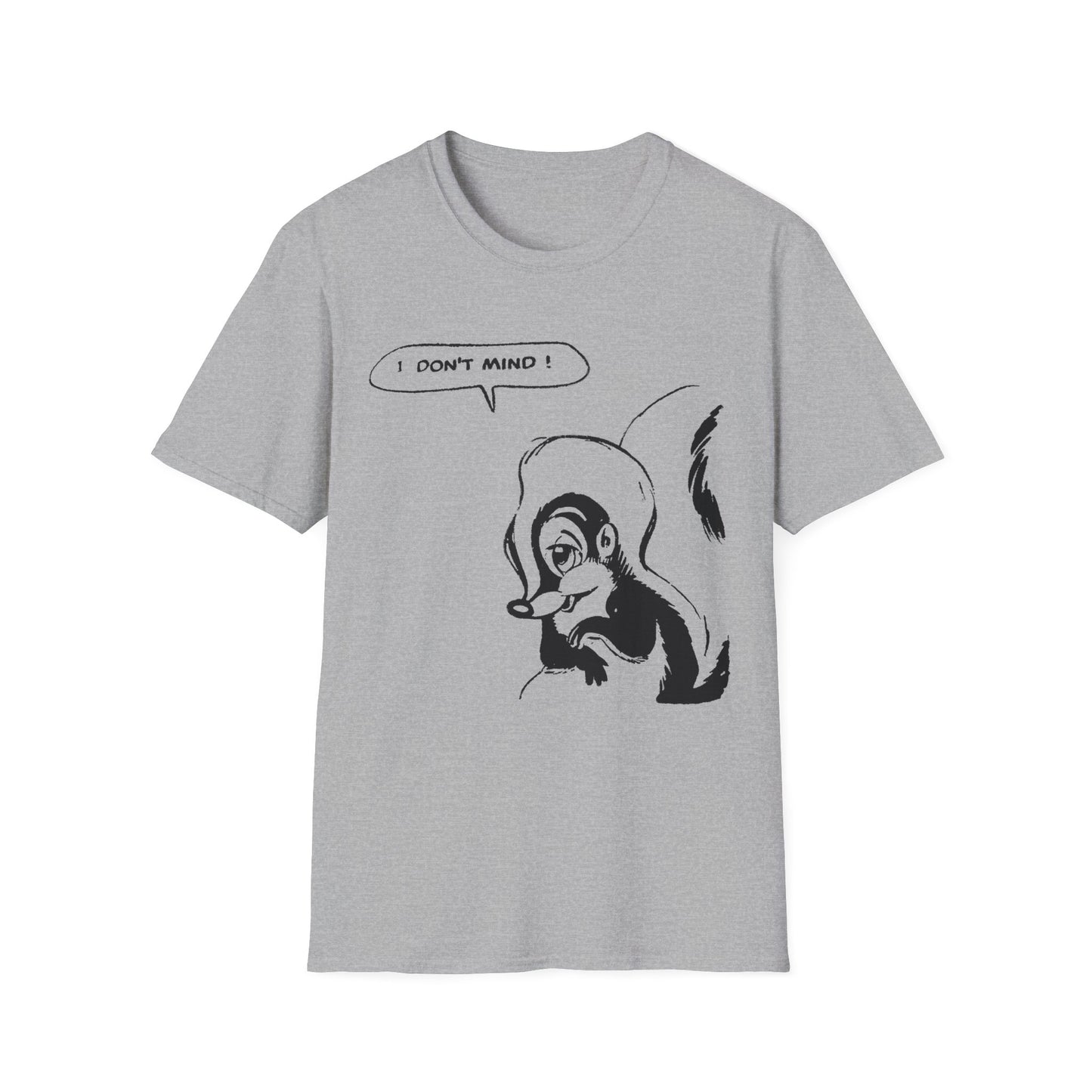 i don't mind cartoon skunk from old comic book tshirt
