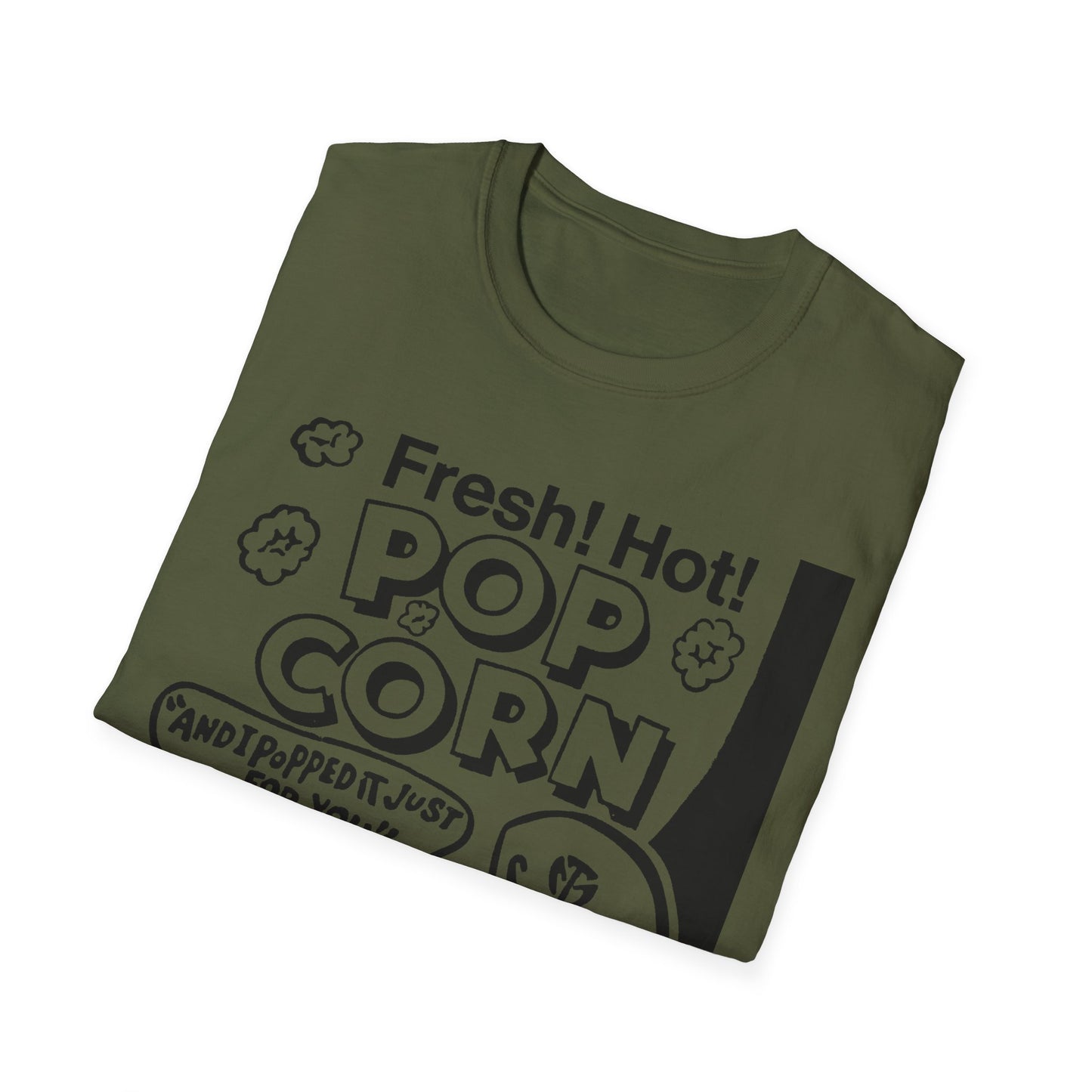 1940s popcorn box logo for martin theatres with a cute little popcorn mascot tshirt