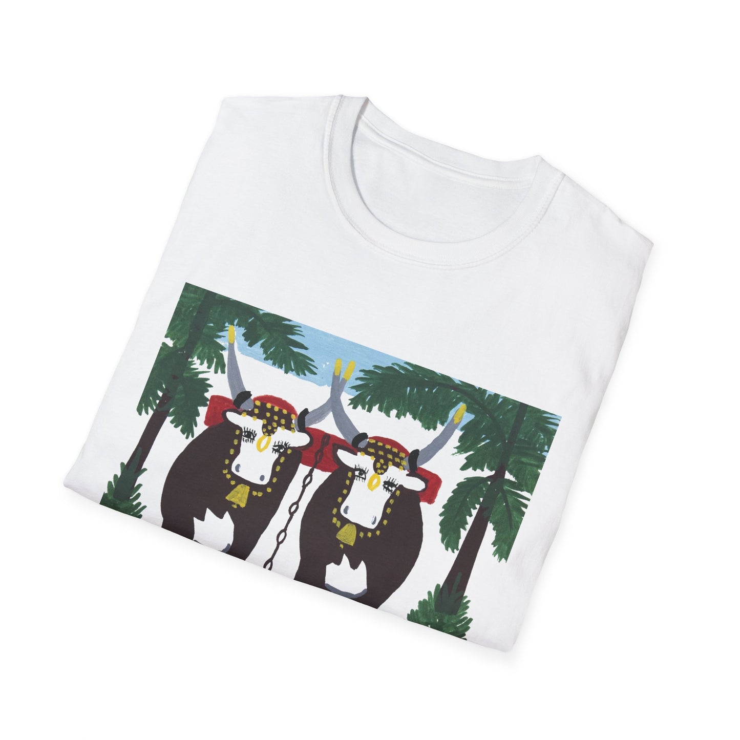 1960s maud lewis painting pair of oxen tshirt