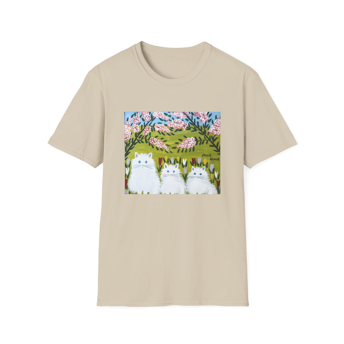 1965 maud lewis painting three white cats tshirt