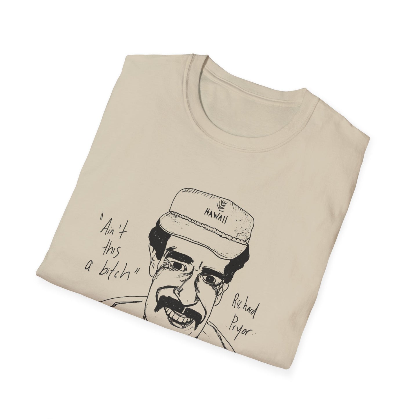 fan art and original drawing of a popular 1980s comedian ain't this a bitch tshirt