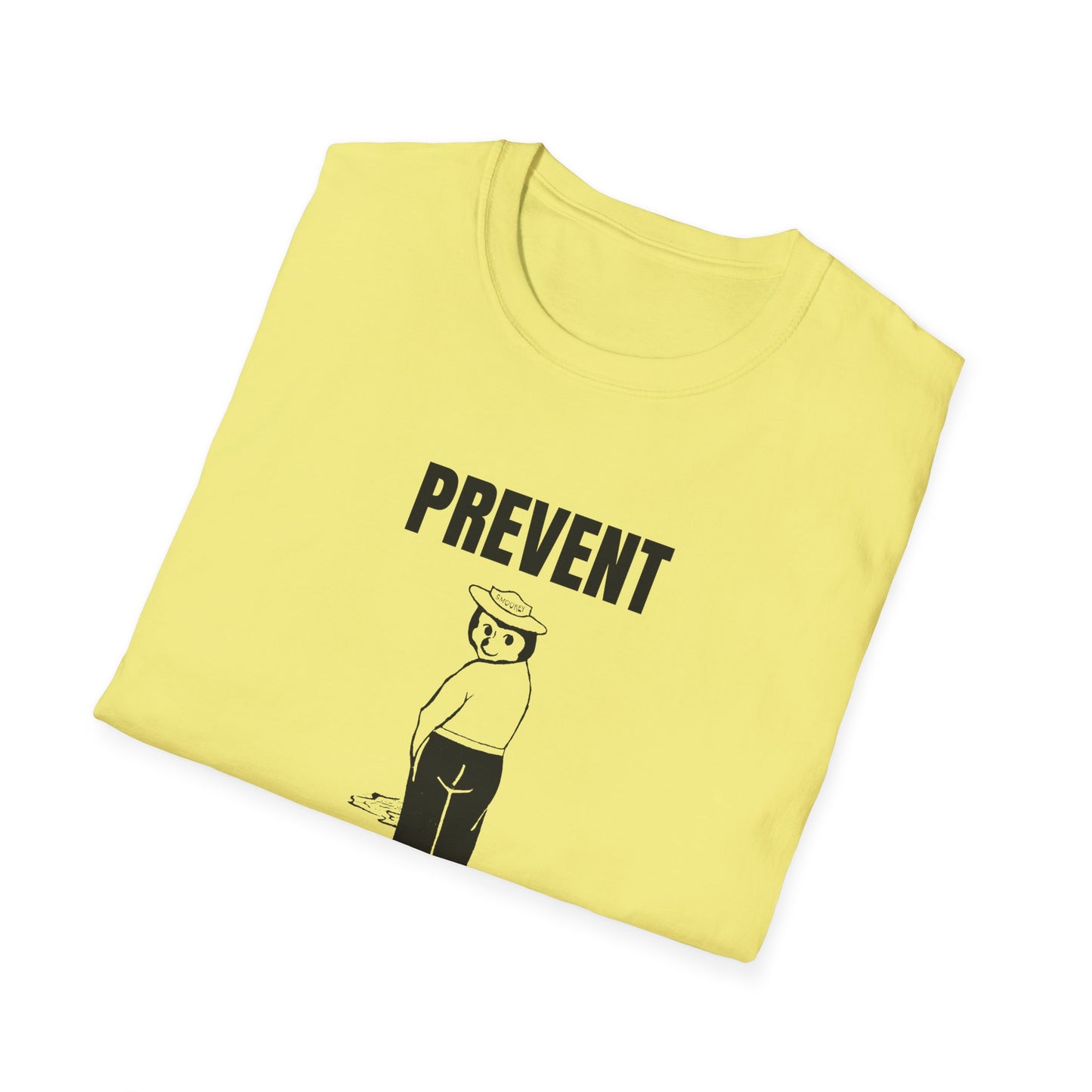 smokey the bear parody 1970s vintage design re print black tshirt