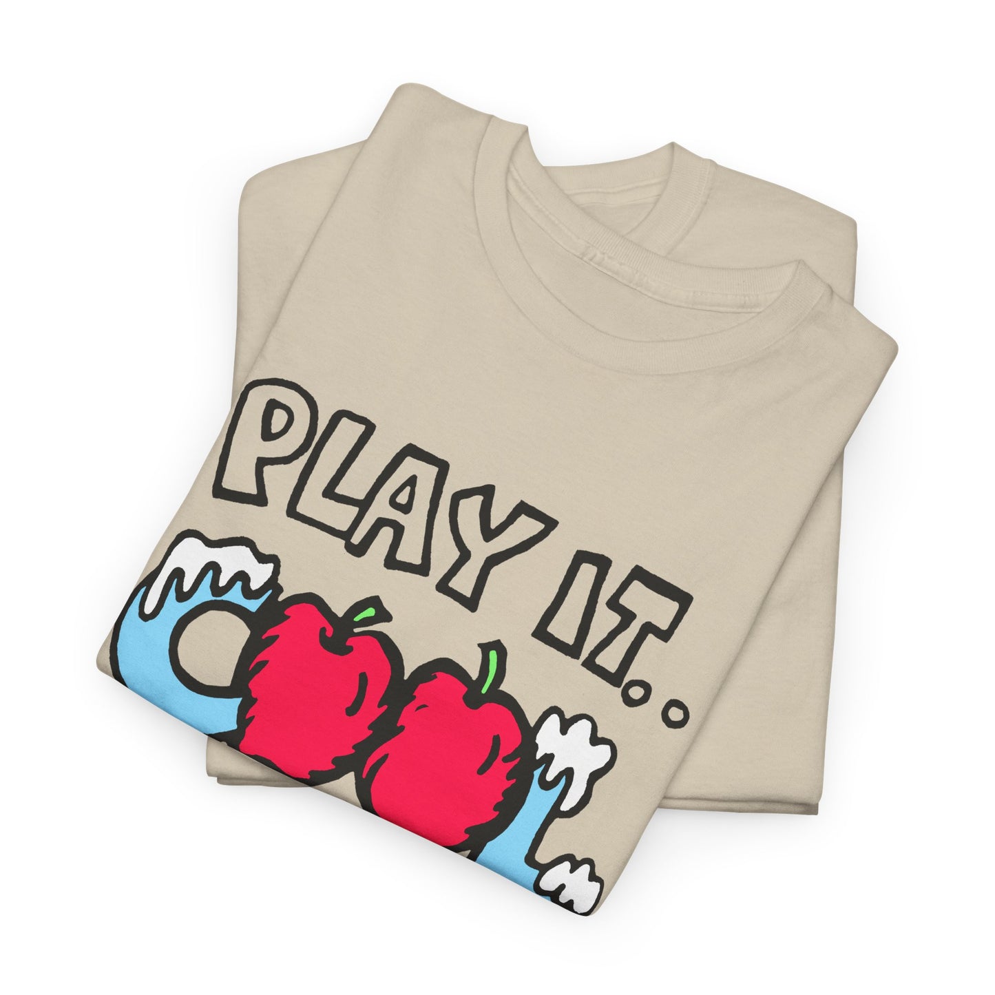 1983 kelloggs apple jacks cereal cardboard sticker play it cool reproduction tshirt