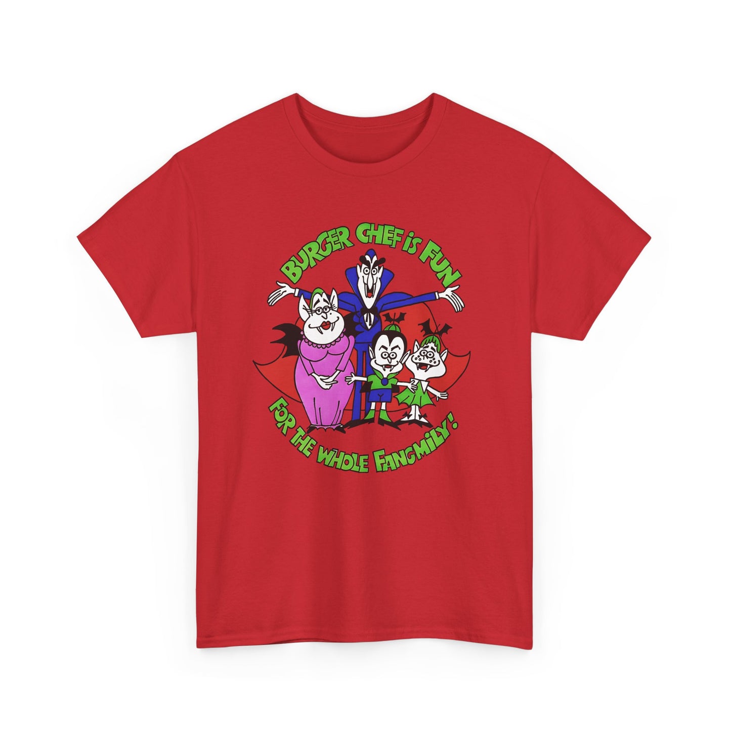 1970s burger chef is fun for the whole fangmily reproduction tshirt