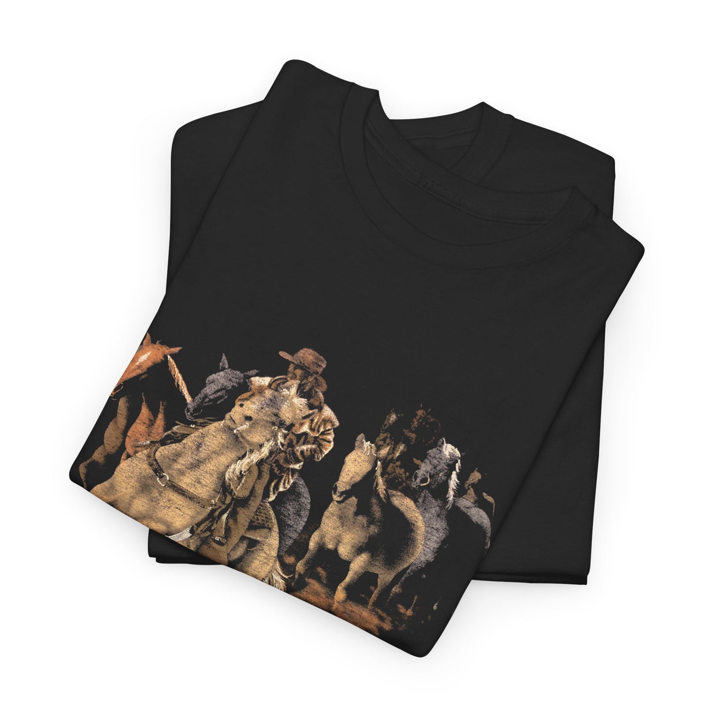 vintage cowboy and horse reproduction tshirt