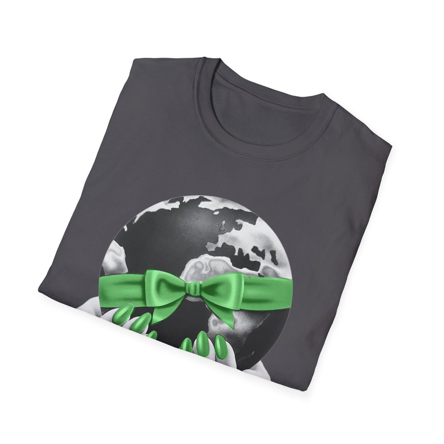 i'd give you the world 1980s graphic from a greeting card green nail version tshirt