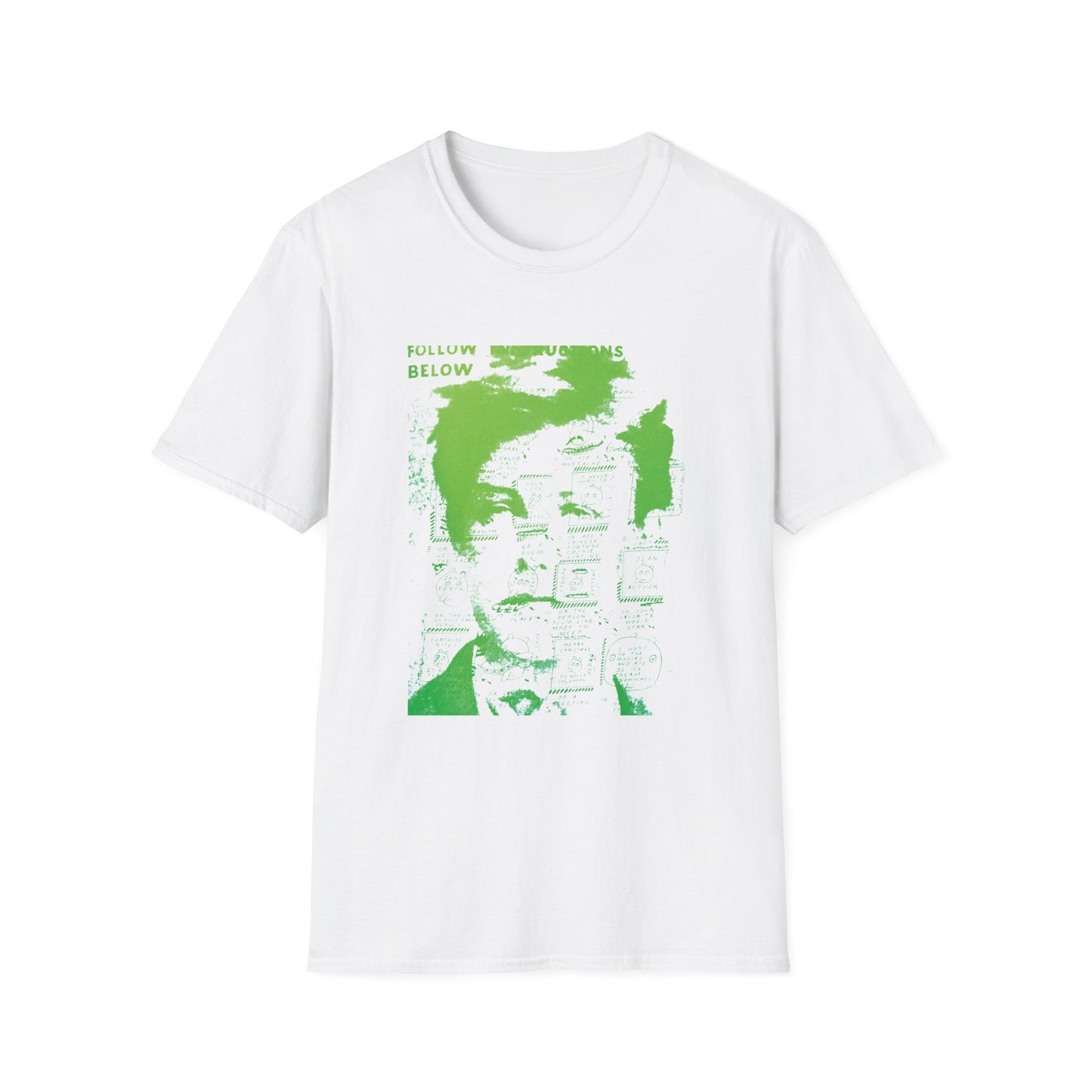 ray johnson arthur rimbaud art in green tshirt