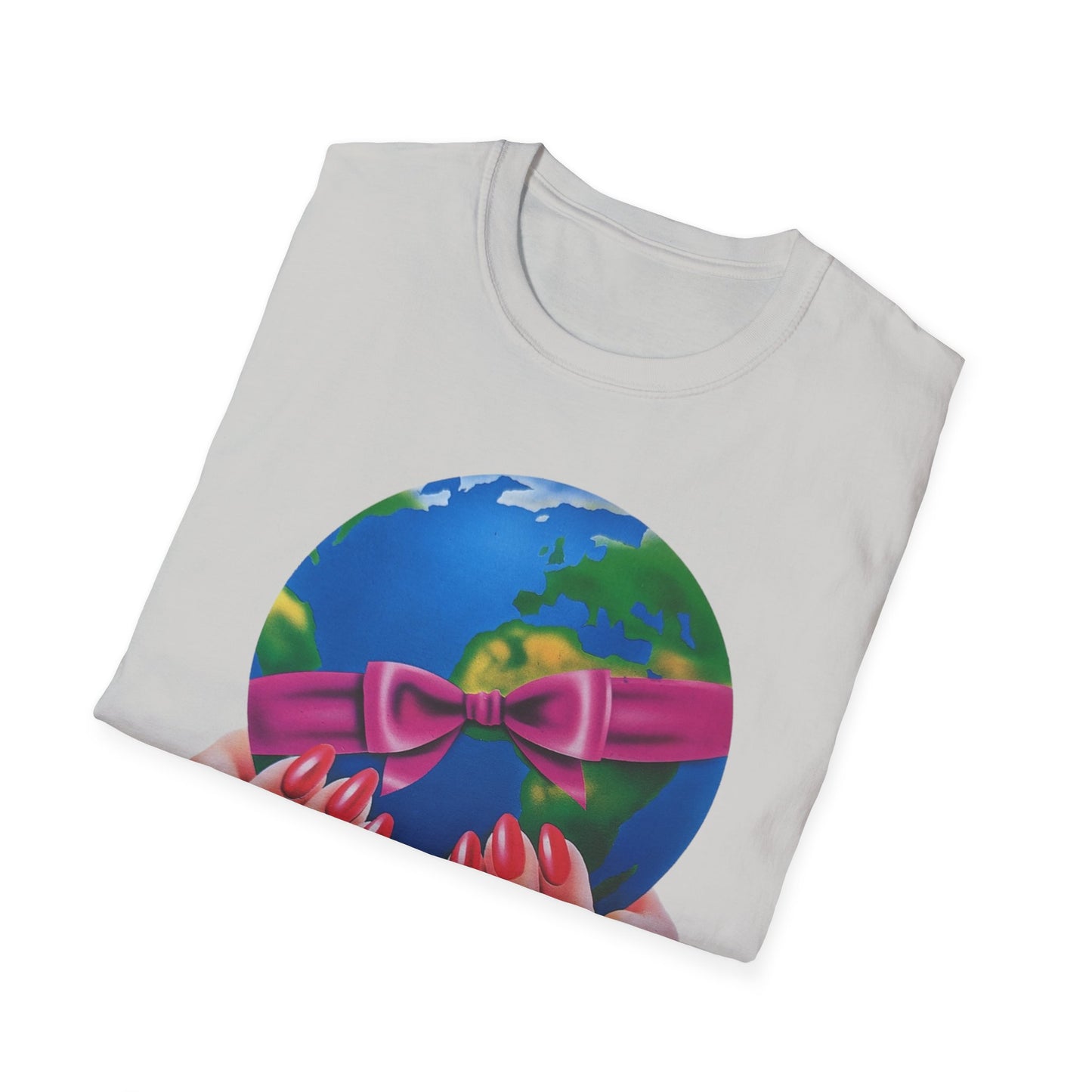 1980s graphic from a greeting card "i'd give you the world" tshirt