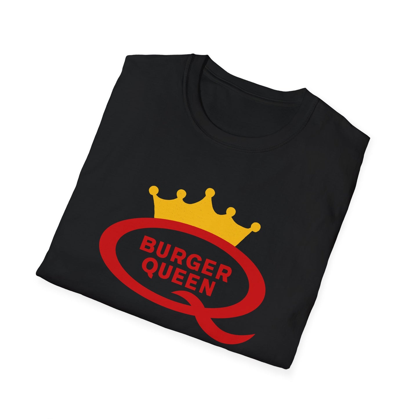 vintage defunct burger queen fast food logo tshirt