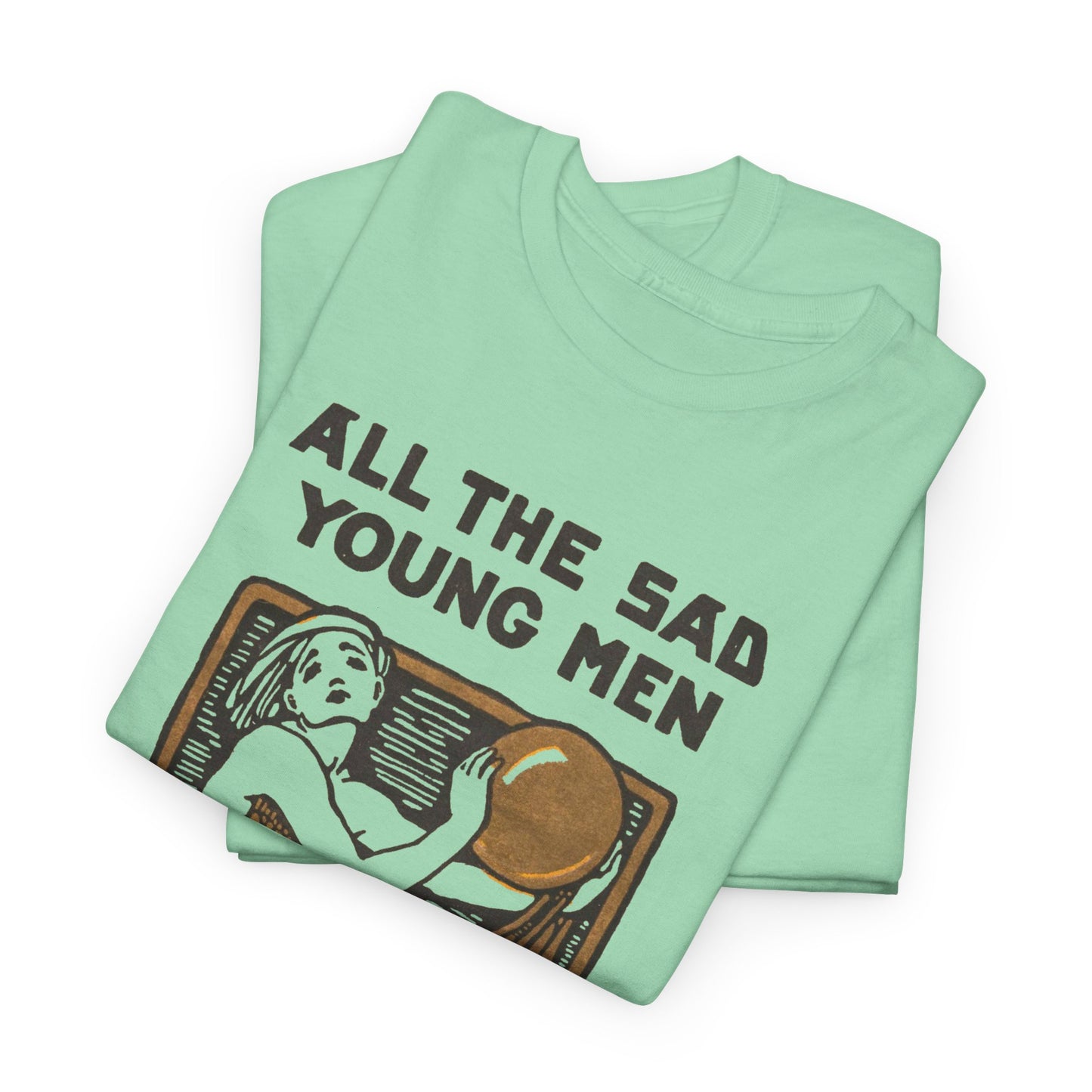 1926 f. scott fitzgerald book cover by cleo damianakes for all the sad young men tshirt