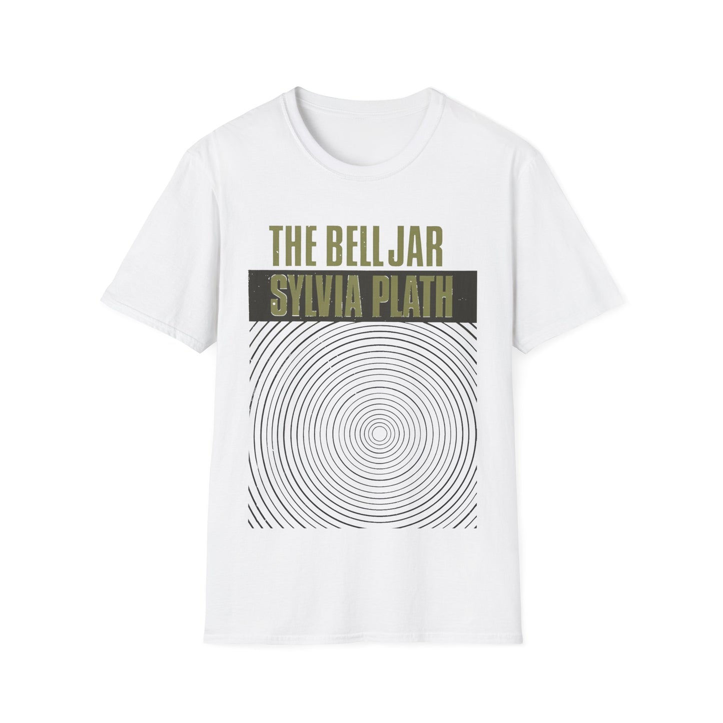 1963 book by sylvia plath "the bell jar" book cover tshirt