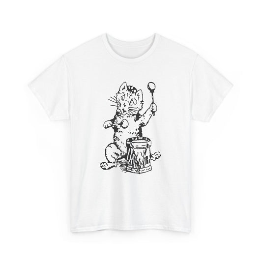 1979 scottish post punk record label postcard records cat and drum reproduction tshirt