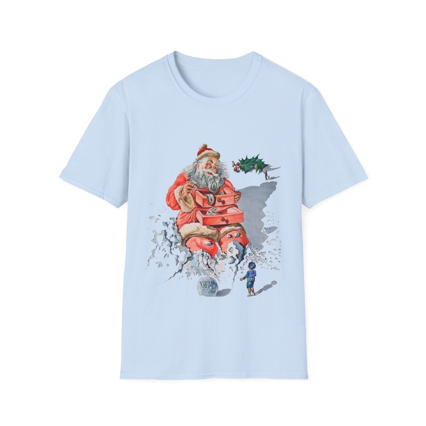 salvador dali's 1948 "santa with drawers" christmas card for hallmark tshirt