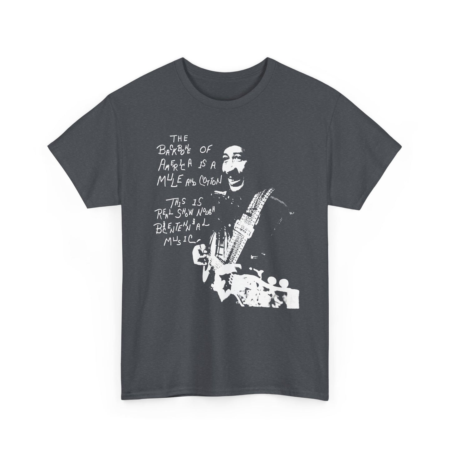 1976 the backbone of america is a mule and cotton album by abner jay stretched graphic tshirt