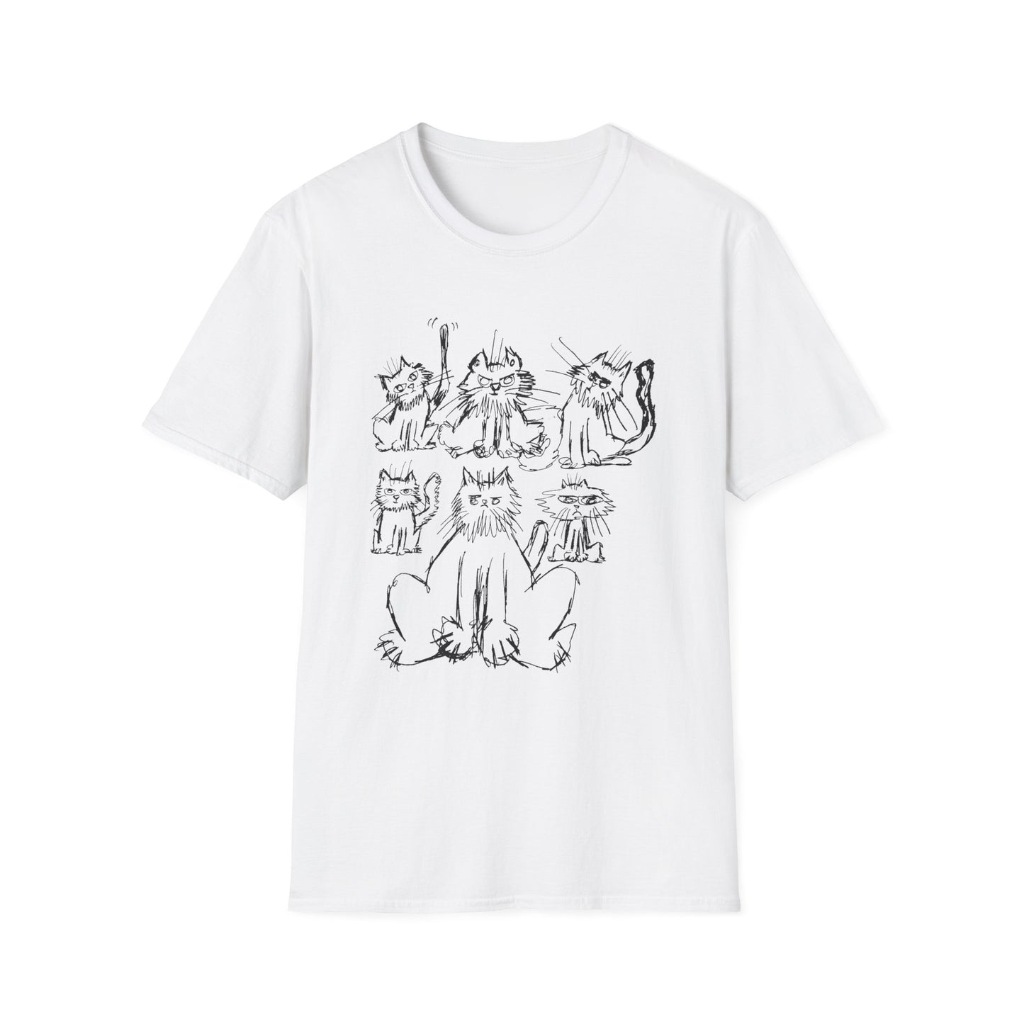original drawing six cats tshirt