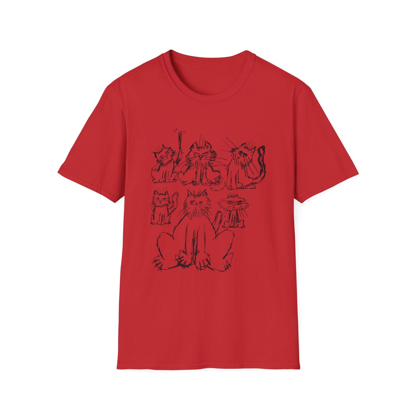 original drawing six cats tshirt