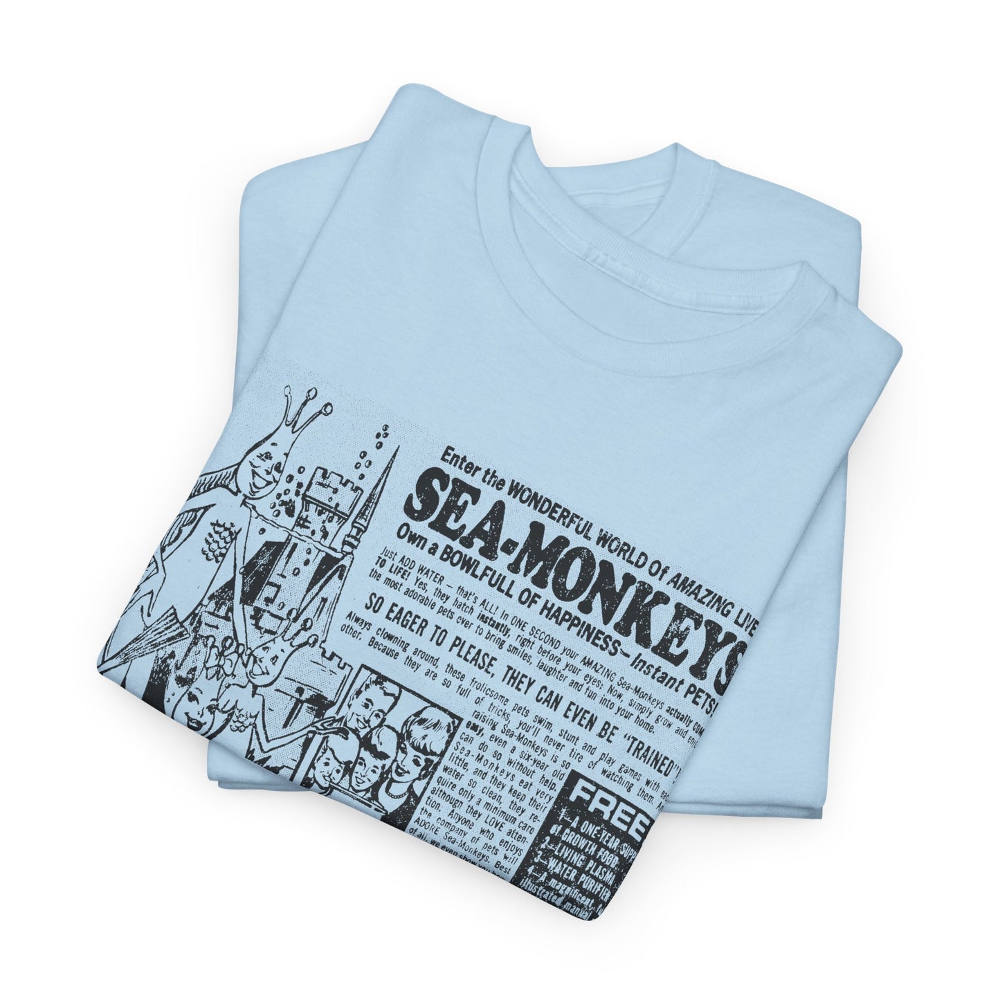 1973 sea monkeys insta pet advert black and white reproduction tshirt