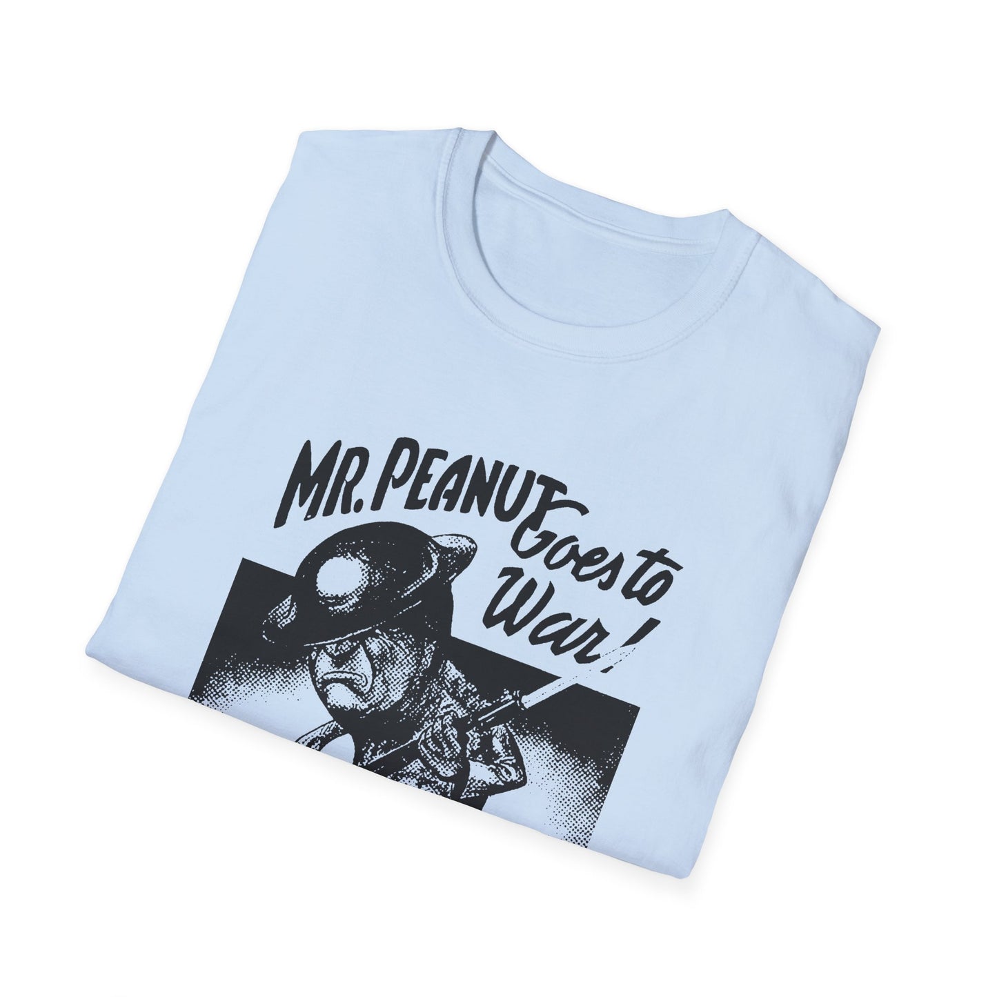 mr. peanut goes to war! vintage world war propaganda poster reproduction tshirt