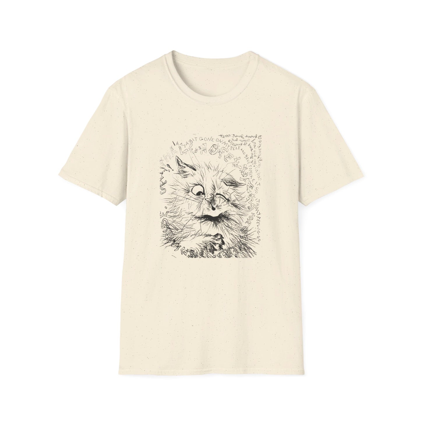 louis wain cat sketch "i am a bit gone on myself and have to make it up with my feelings" reproduction tshirt