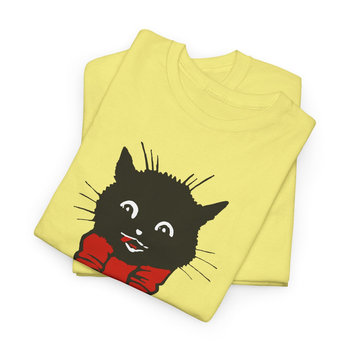 1922 calendar card graphic by unknown artist good luck cat tshirt