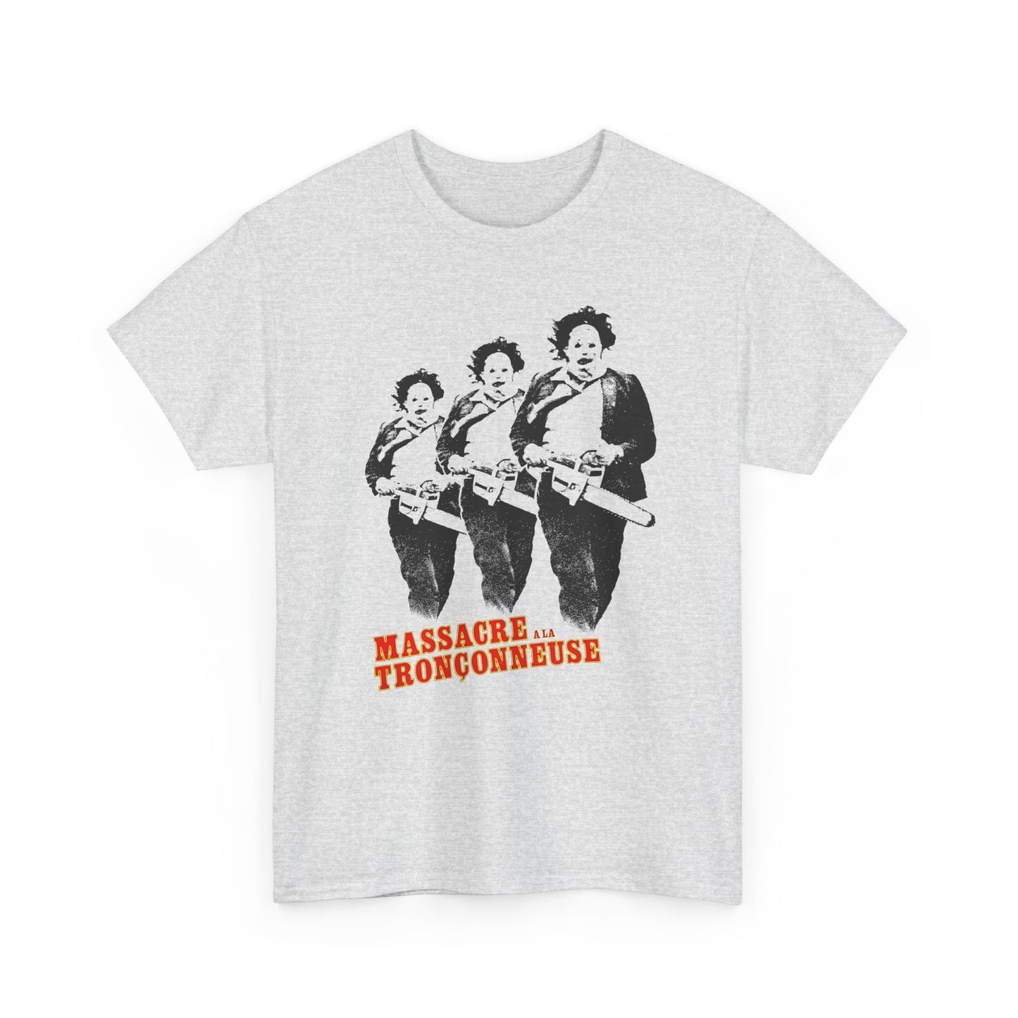 1974 the texas chainsaw massacre french film poster after 5 year ban in france tshirt