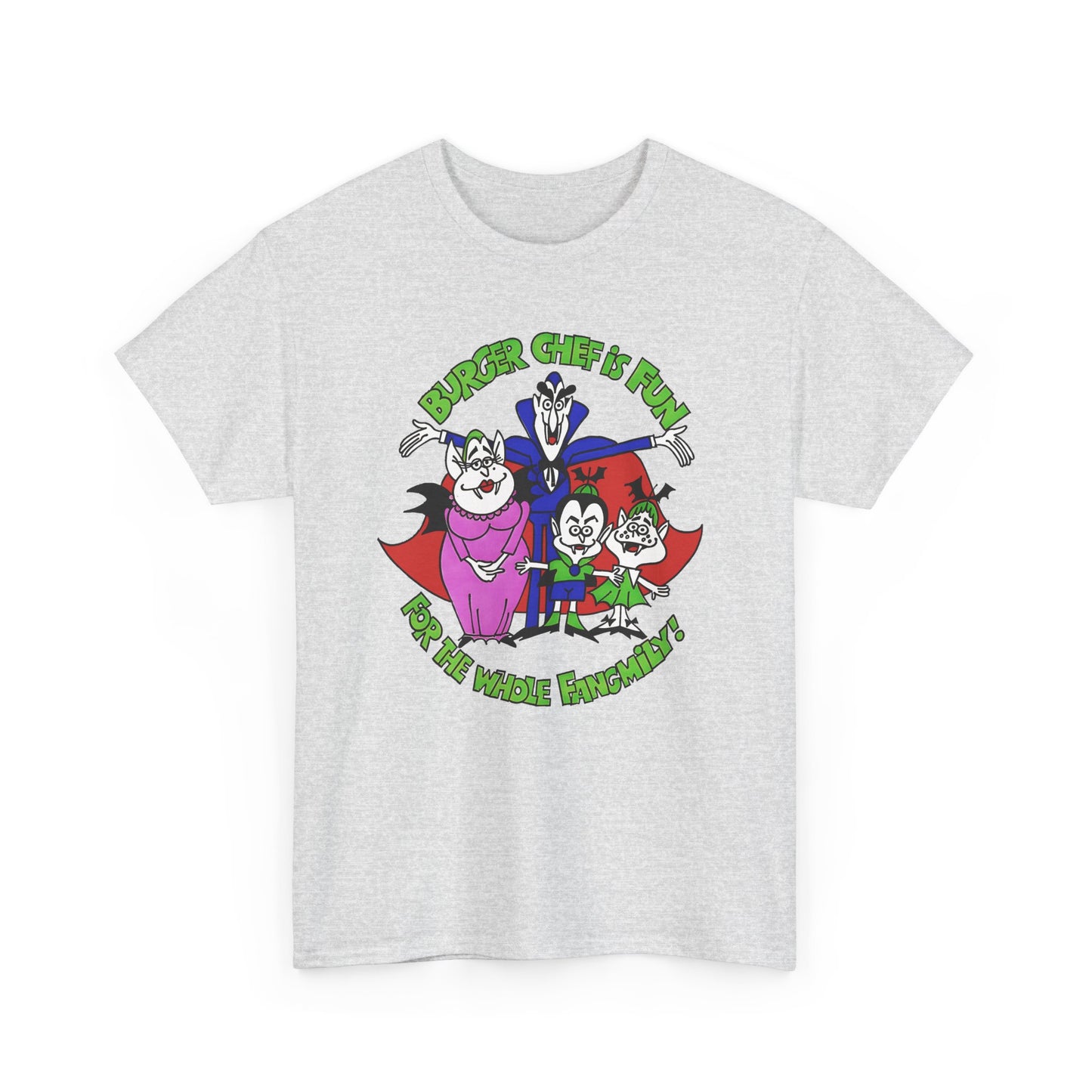 1970s burger chef is fun for the whole fangmily reproduction tshirt