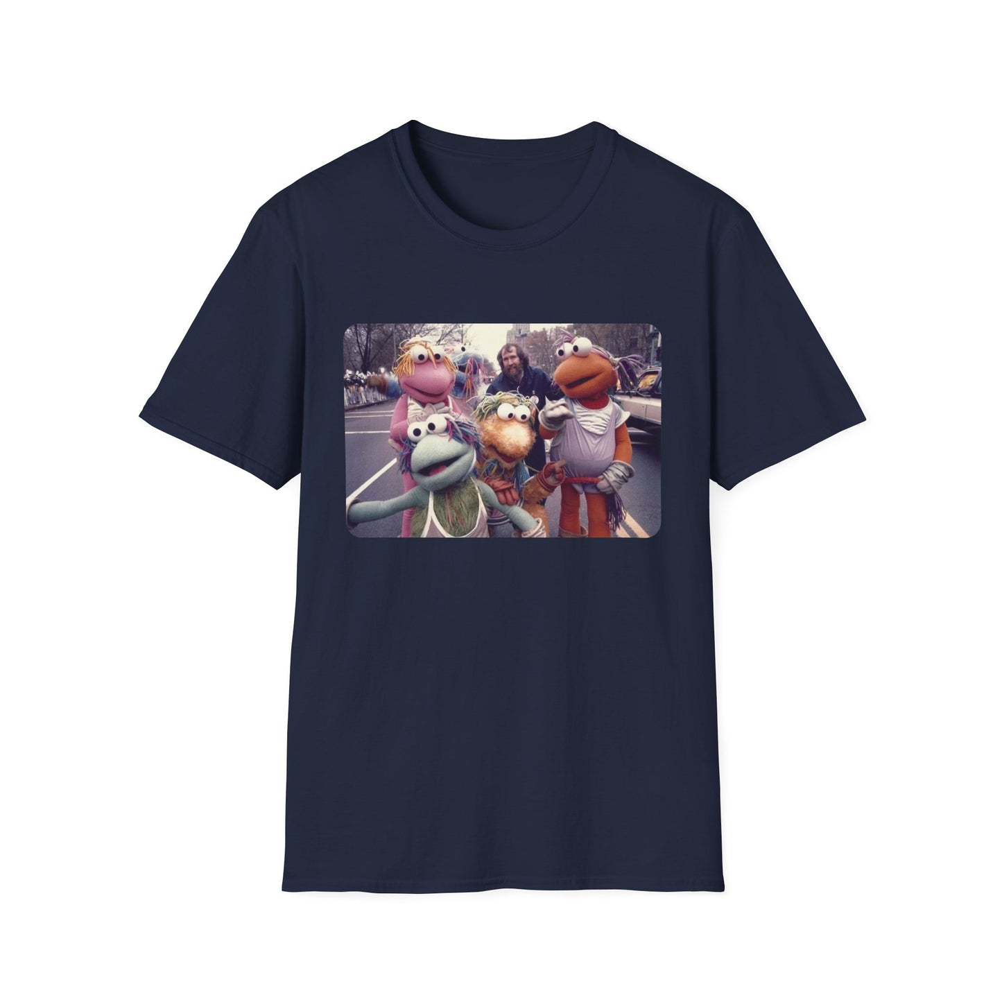 jim henson and the full-body fraggles at the 1984 macy's thanksgiving parade photo tshirt