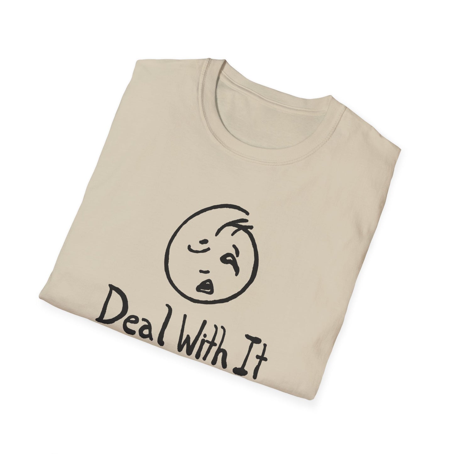 deal with it weird sad guy tshirt