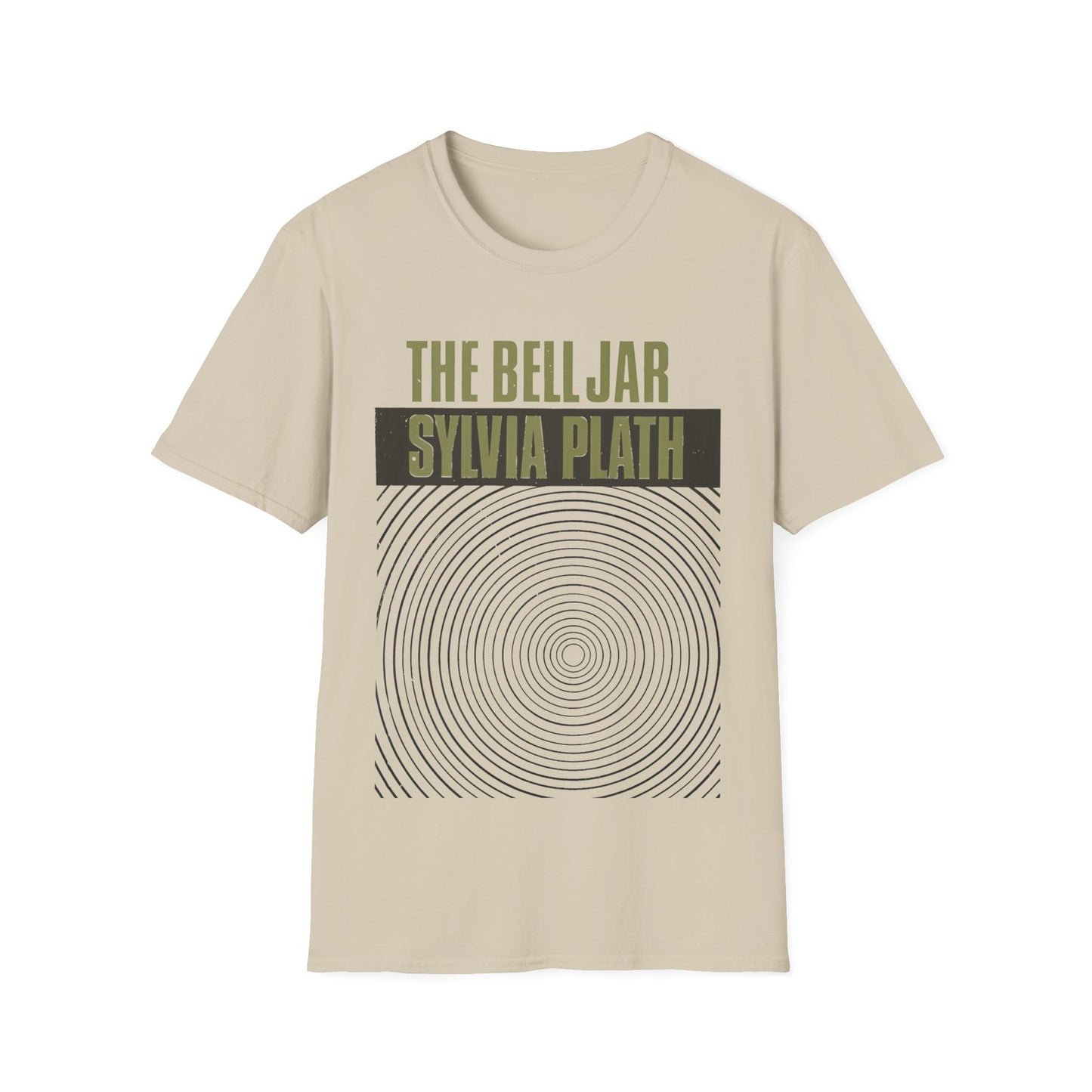 1963 book by sylvia plath "the bell jar" book cover tshirt