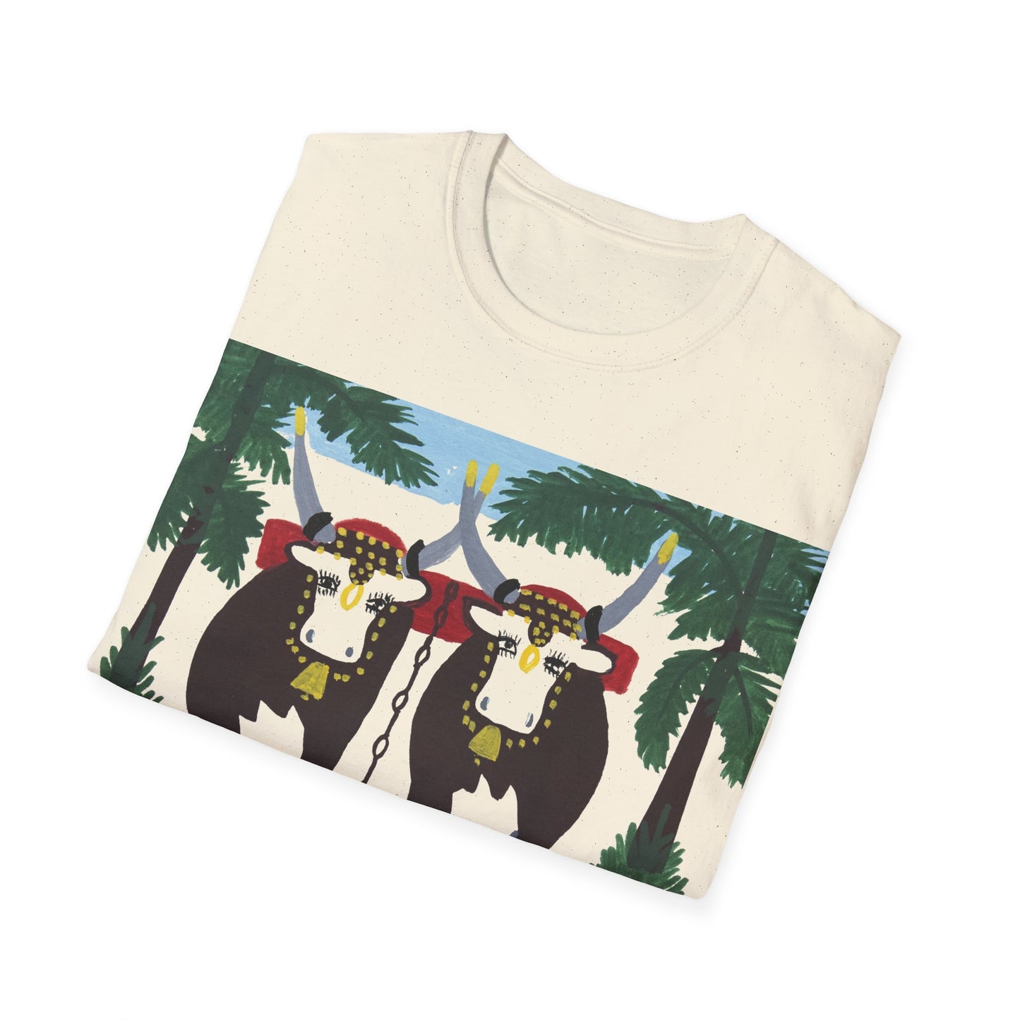 1960s maud lewis painting pair of oxen tshirt