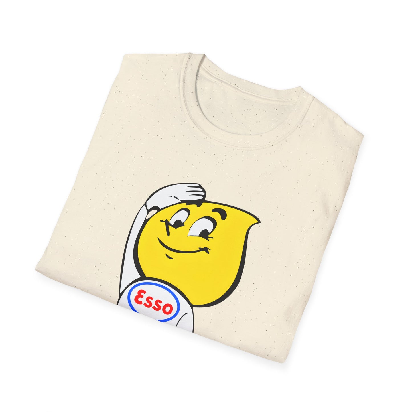 vintage esso gas station happy the esso oil drop man logo tshirt