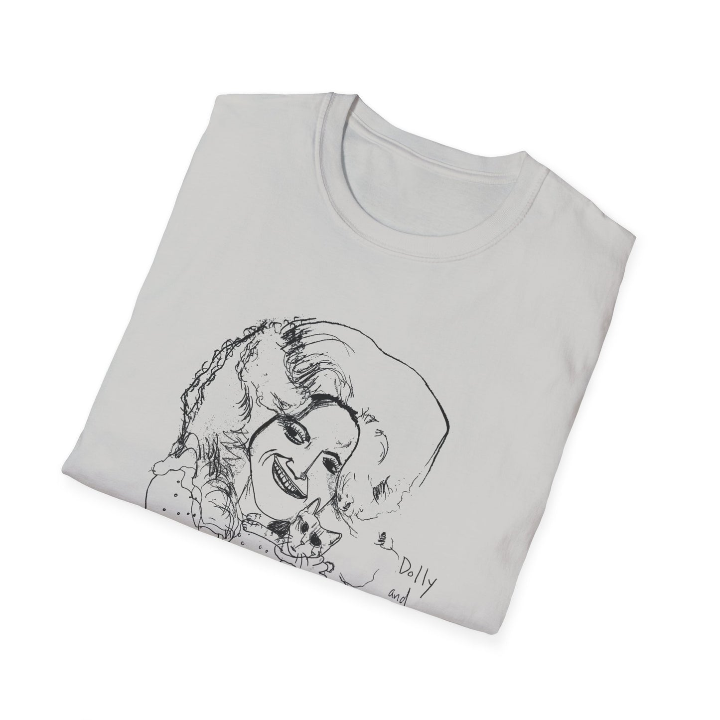 dolly and cat drawing tshirt