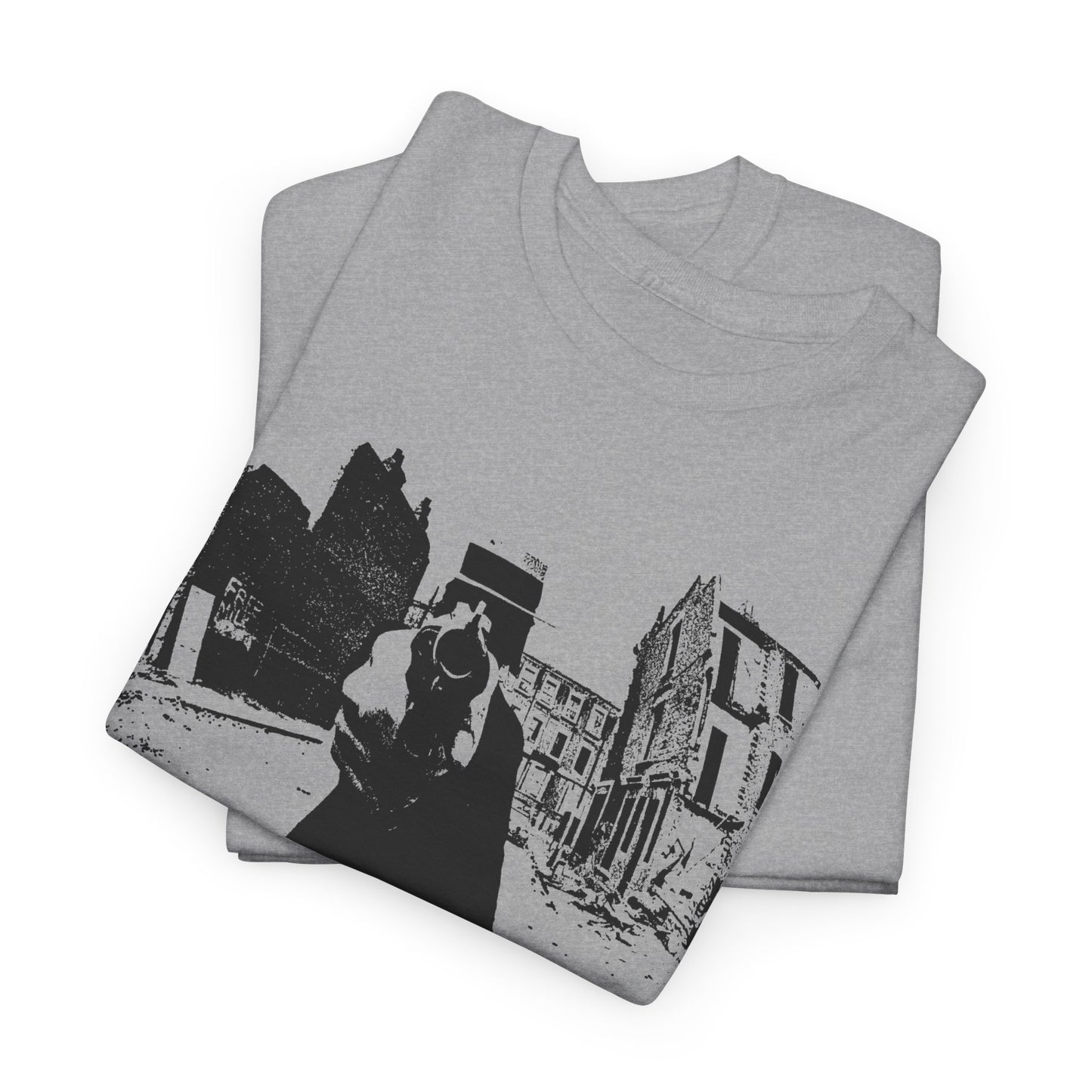 1960s counter culture magazine (friends) man with gun cover custom edit tshirt