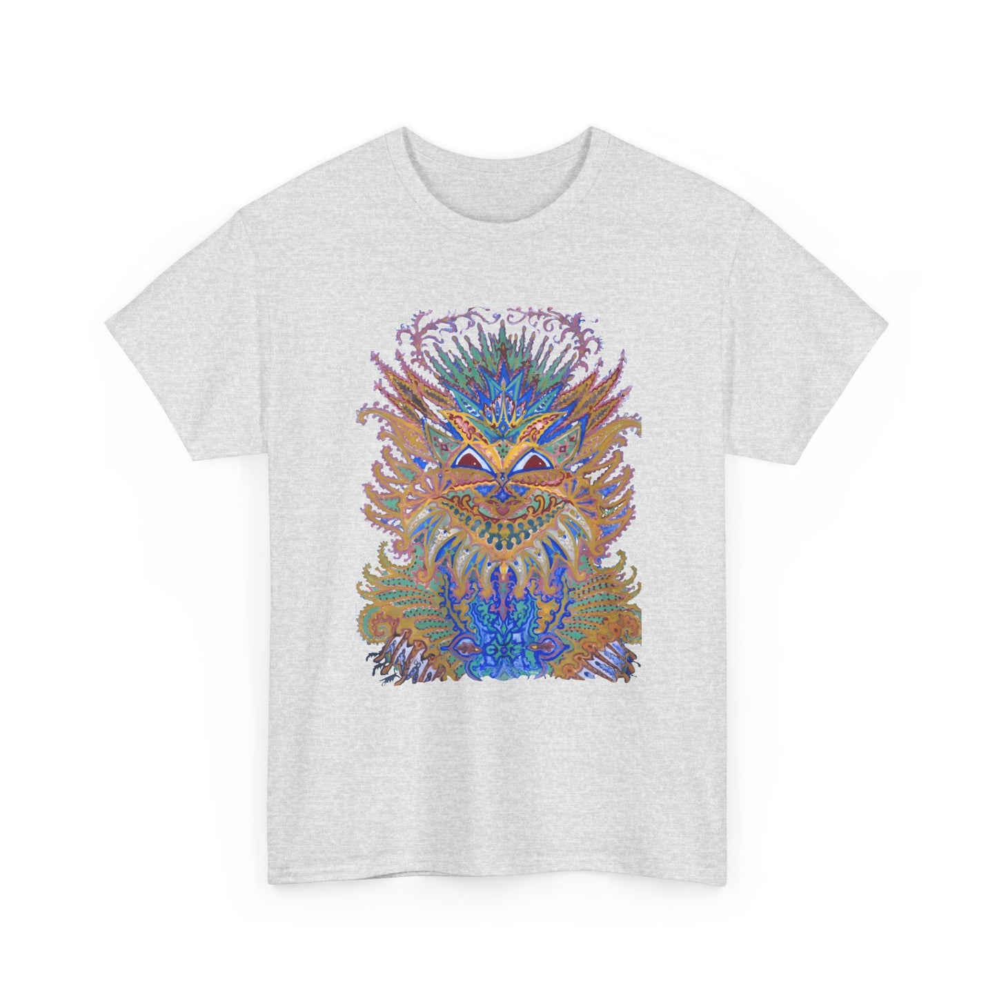 early 1900's louis wain anthropomorphized cat painting psychedelic cat design tshirt