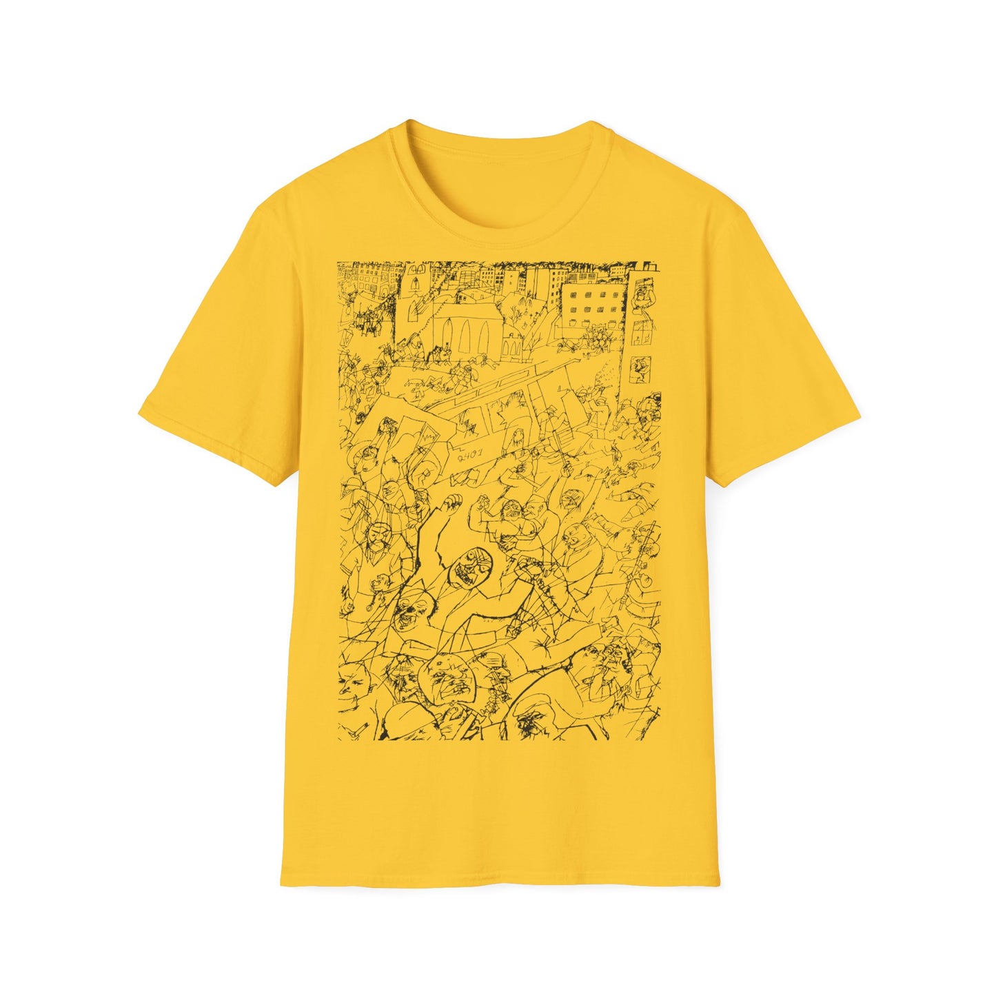 1919 george grosz drawing pandemonium on a tshirt, shipped from the UK