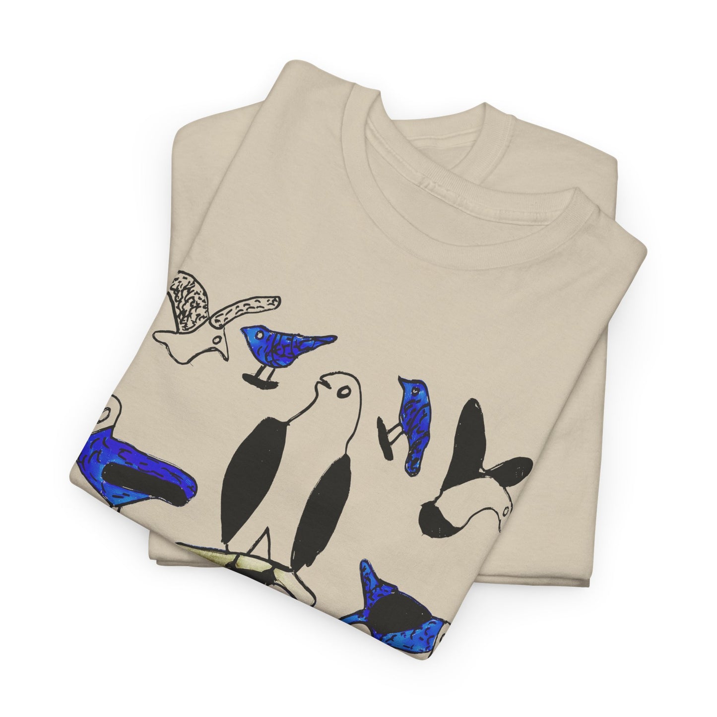 1970s untitled birds painting by canadian folk artist joseph sleep custom edit tshirt