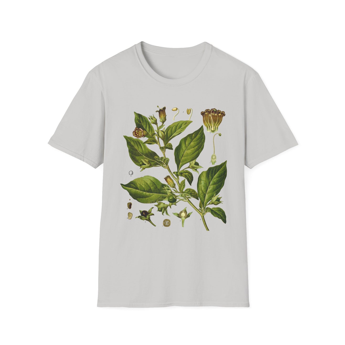 1887 botanical print from kohler's plants by hermann adolph kohler featuring atropa belladonna or deadly nightshade tshirt