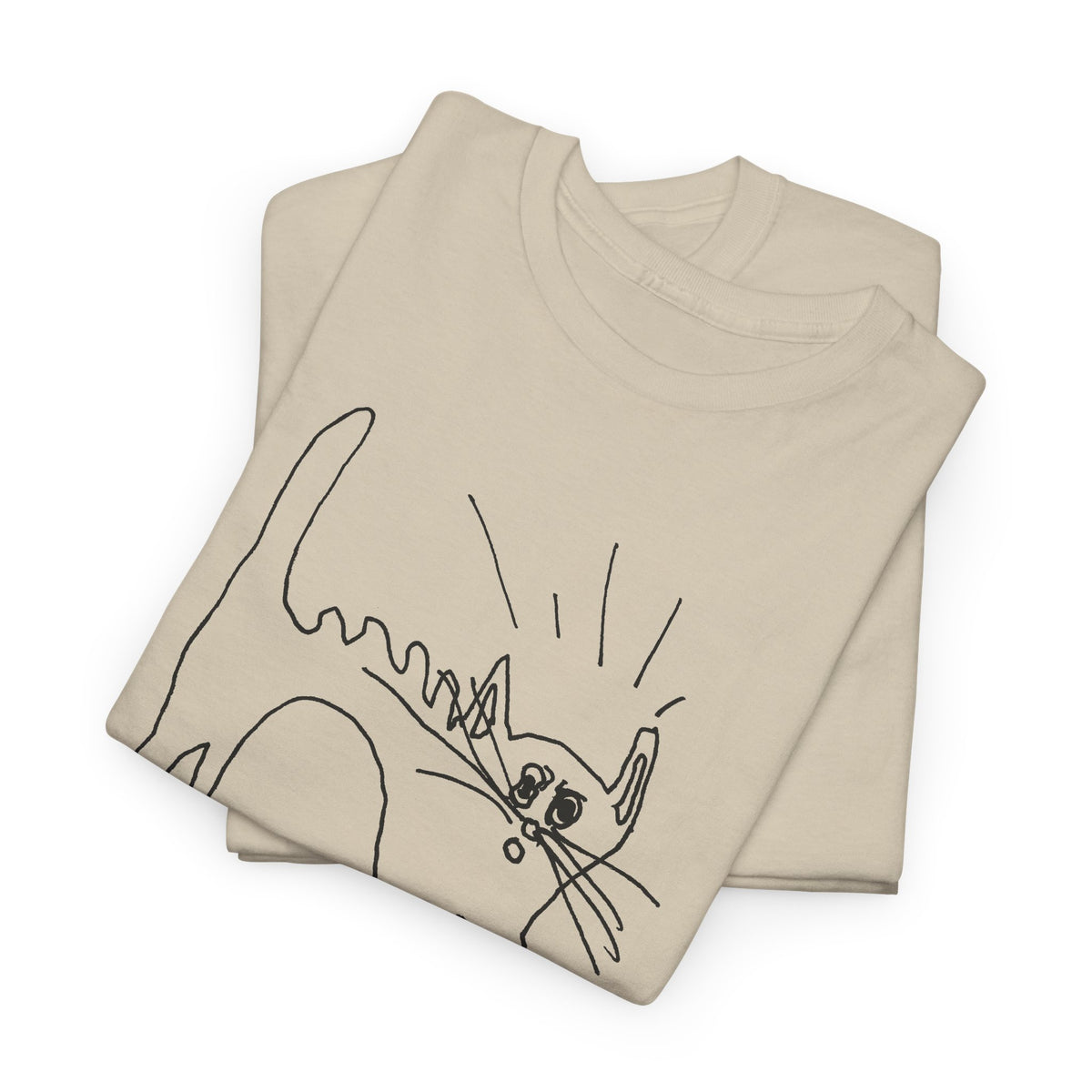original drawing of a very spooked cat tshirt