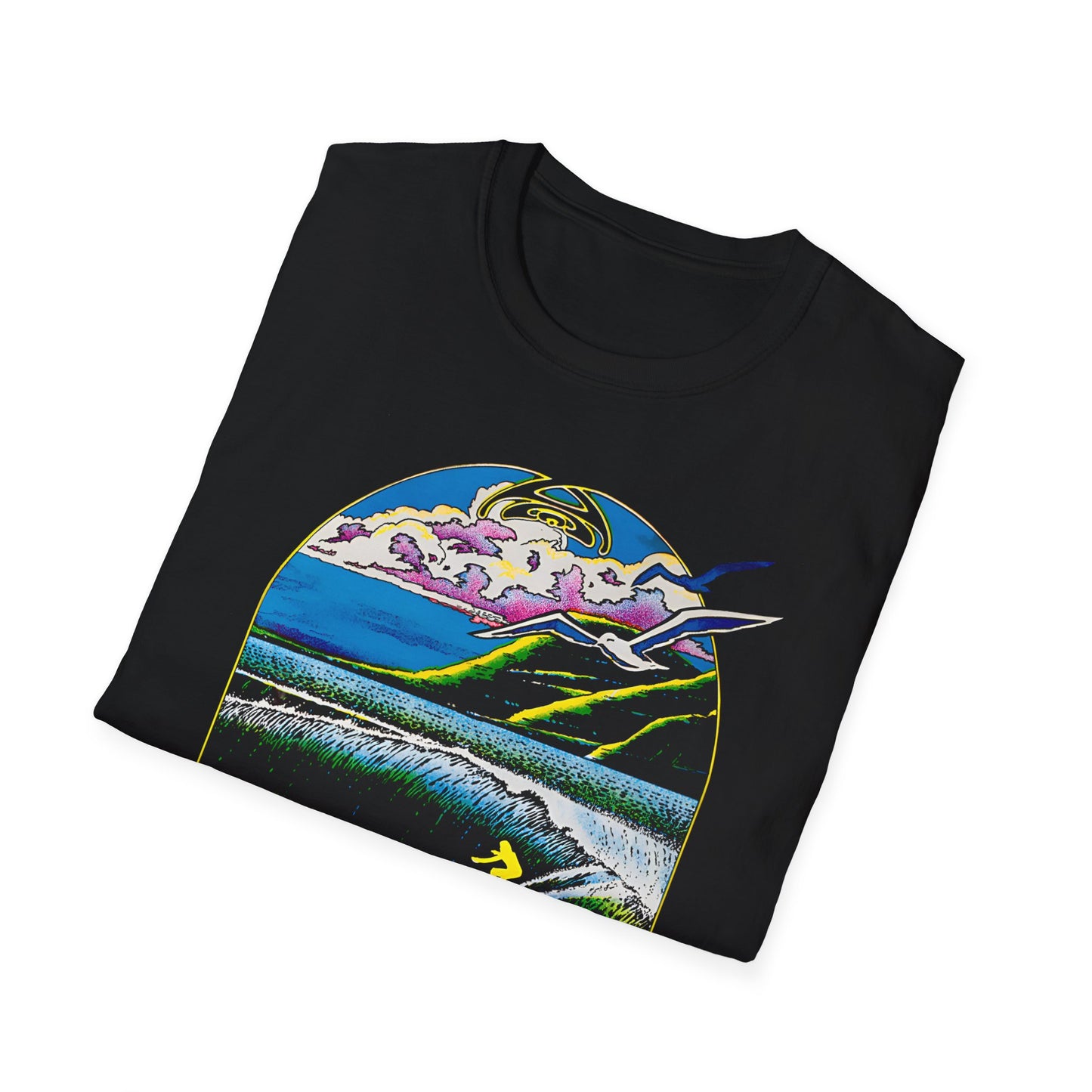 1976 surf rider psychedelic black light poster tshirt