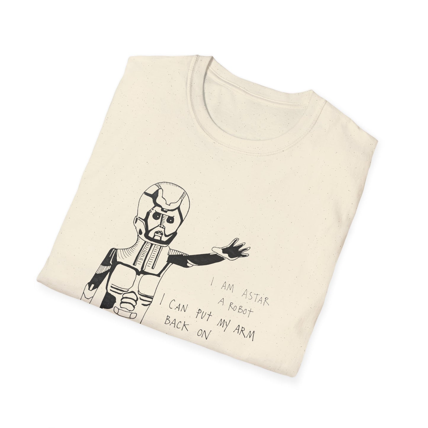 original drawing astar the robot 1980s canadian psa tshirt